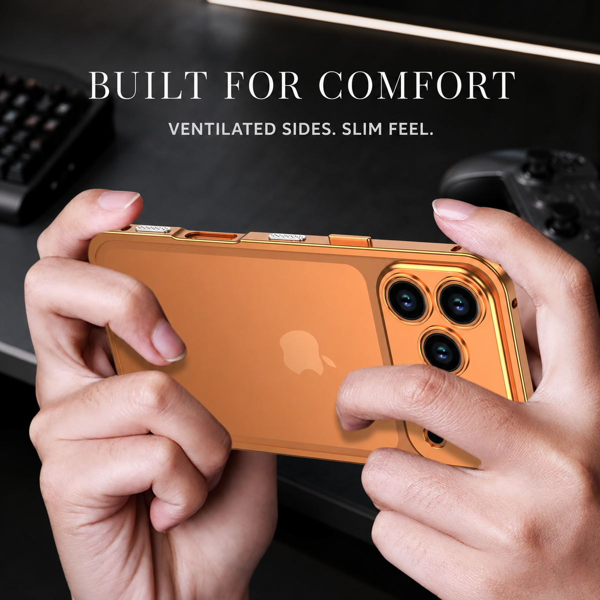 Premium iPhone Case Ultra Thin Aluminum Metal Frame Bumper Shockproof Slim Lightweight Anti Scratch Reinforced Edge Corner Protective Cover Case Design