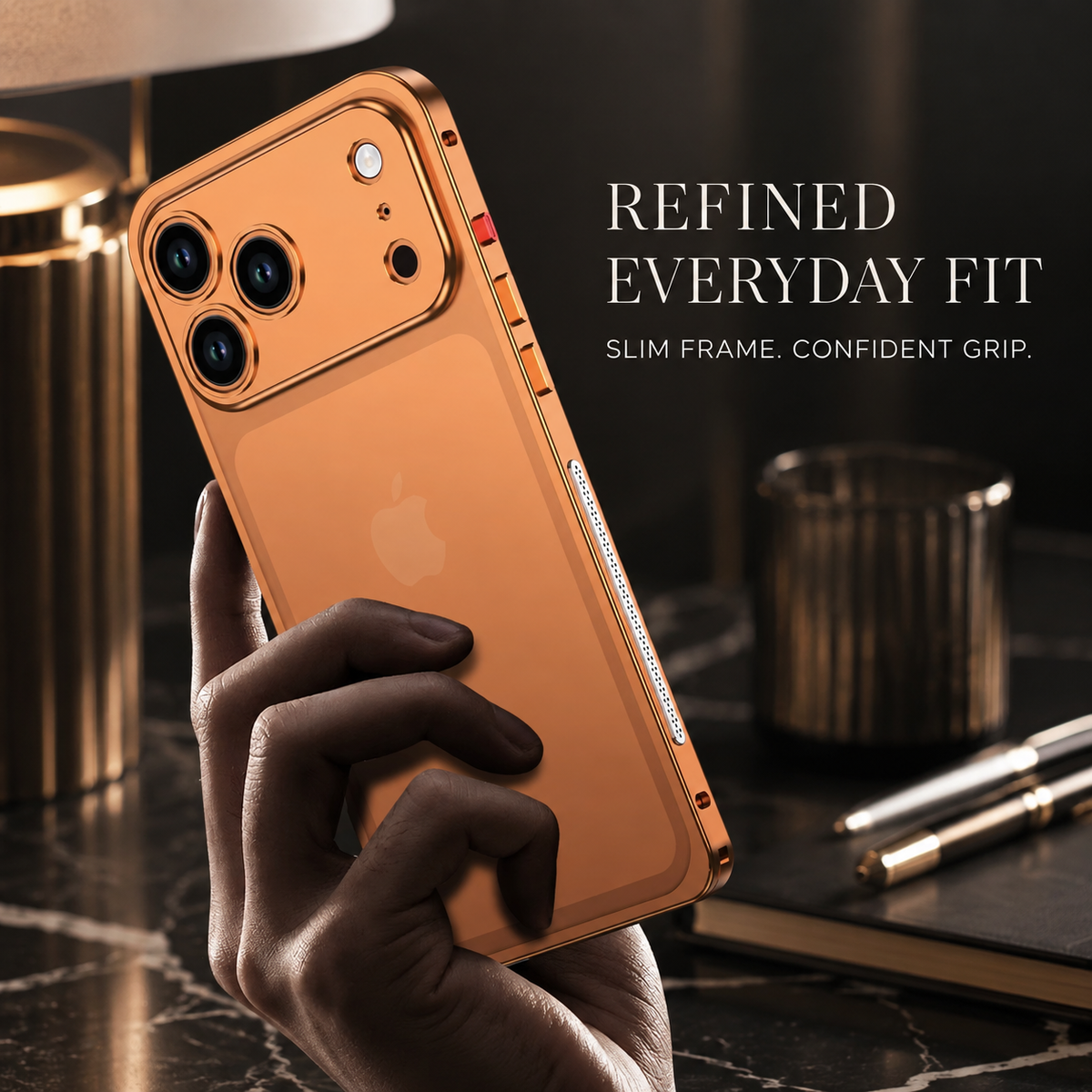 Premium iPhone Case Ultra Thin Aluminum Metal Frame Bumper Shockproof Slim Lightweight Anti Scratch Reinforced Edge Corner Protective Cover Case Design