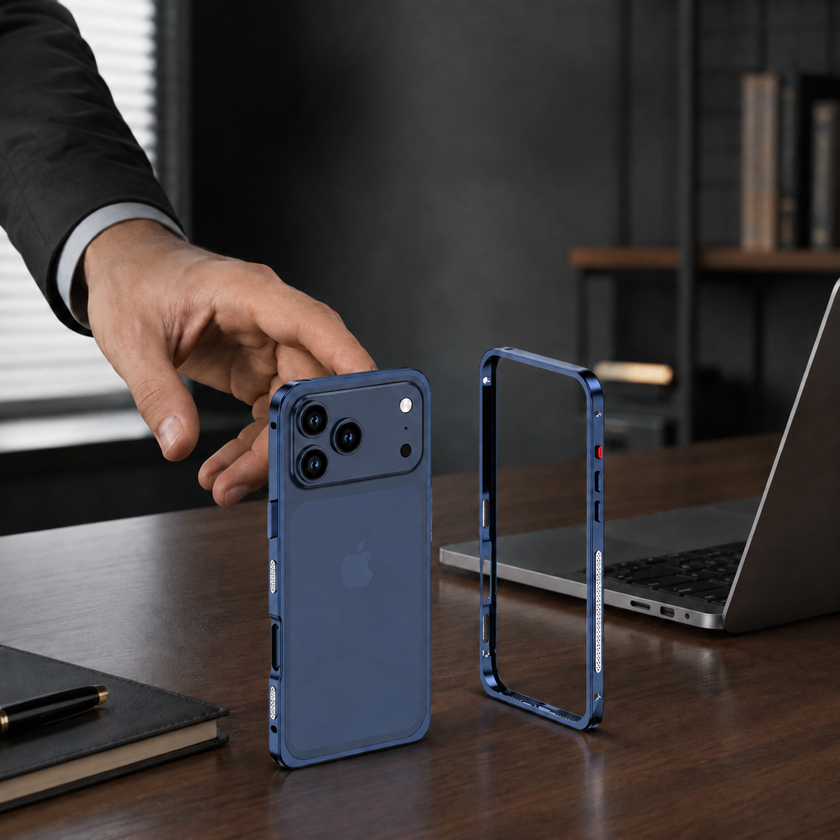 Premium iPhone Case Ultra Thin Aluminum Metal Frame Bumper Shockproof Slim Lightweight Anti Scratch Reinforced Edge Corner Protective Cover Case Design