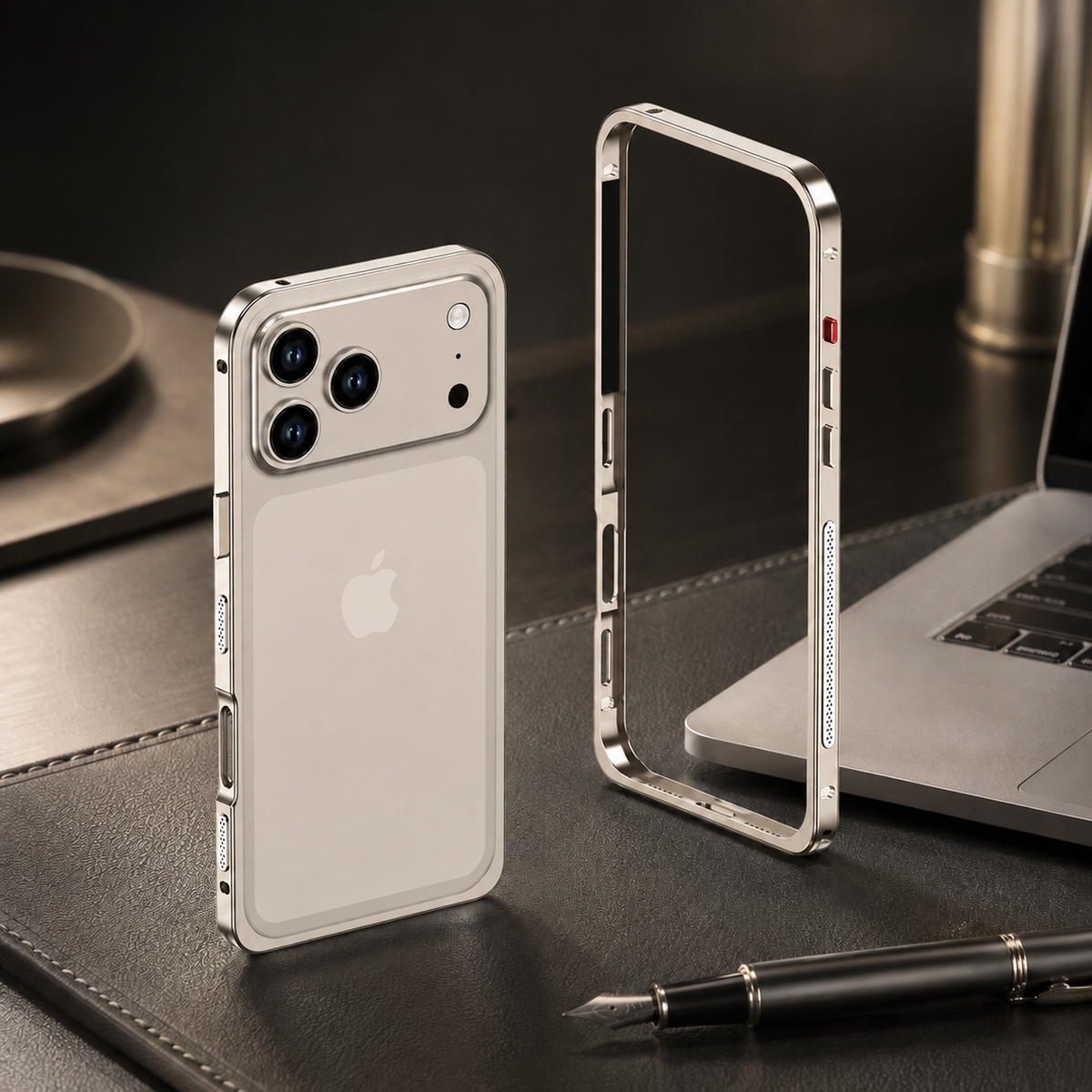 Premium iPhone Case Ultra Thin Aluminum Metal Frame Bumper Shockproof Slim Lightweight Anti Scratch Reinforced Edge Corner Protective Cover Case Design