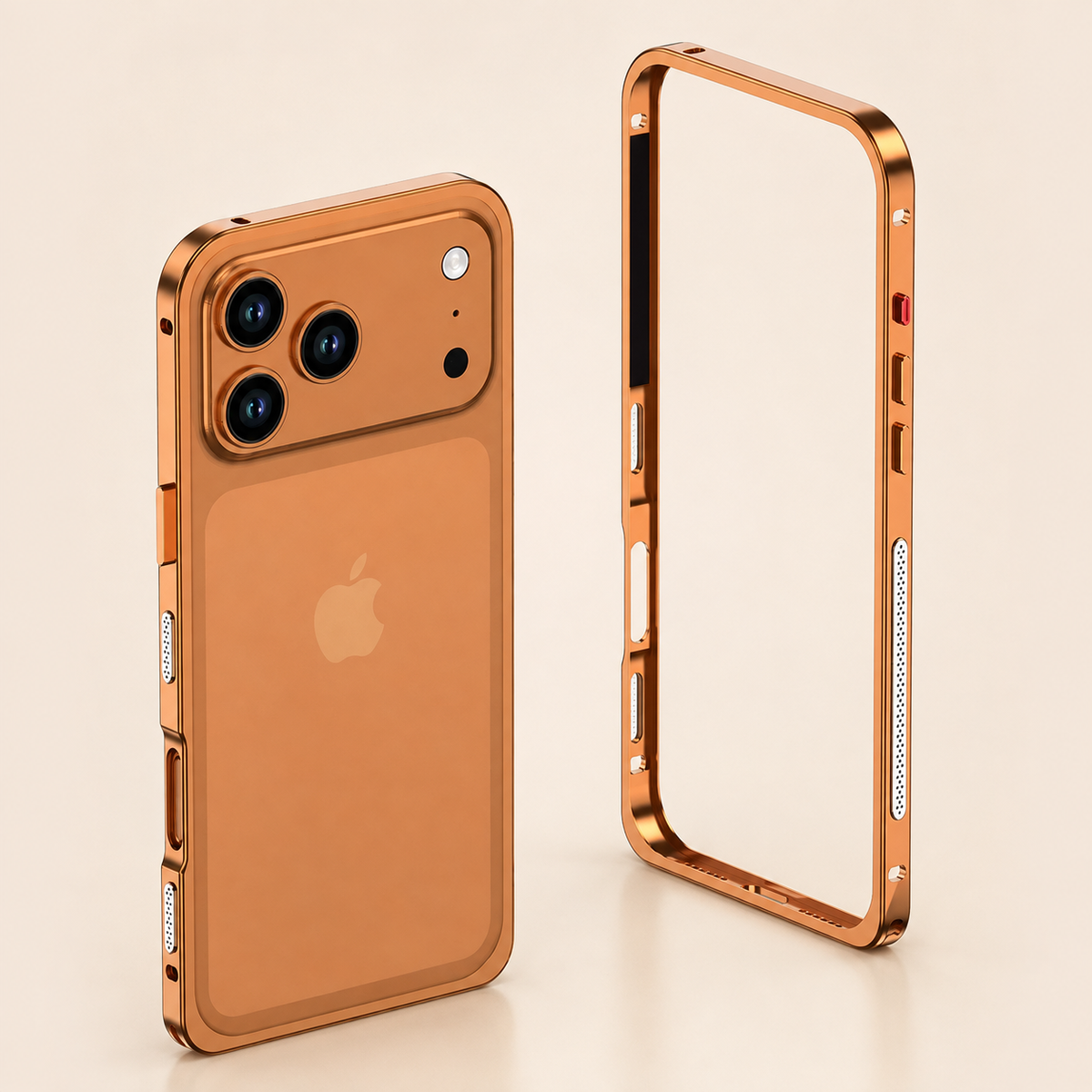 Premium iPhone Case Ultra Thin Aluminum Metal Frame Bumper Shockproof Slim Lightweight Anti Scratch Reinforced Edge Corner Protective Cover Case Design