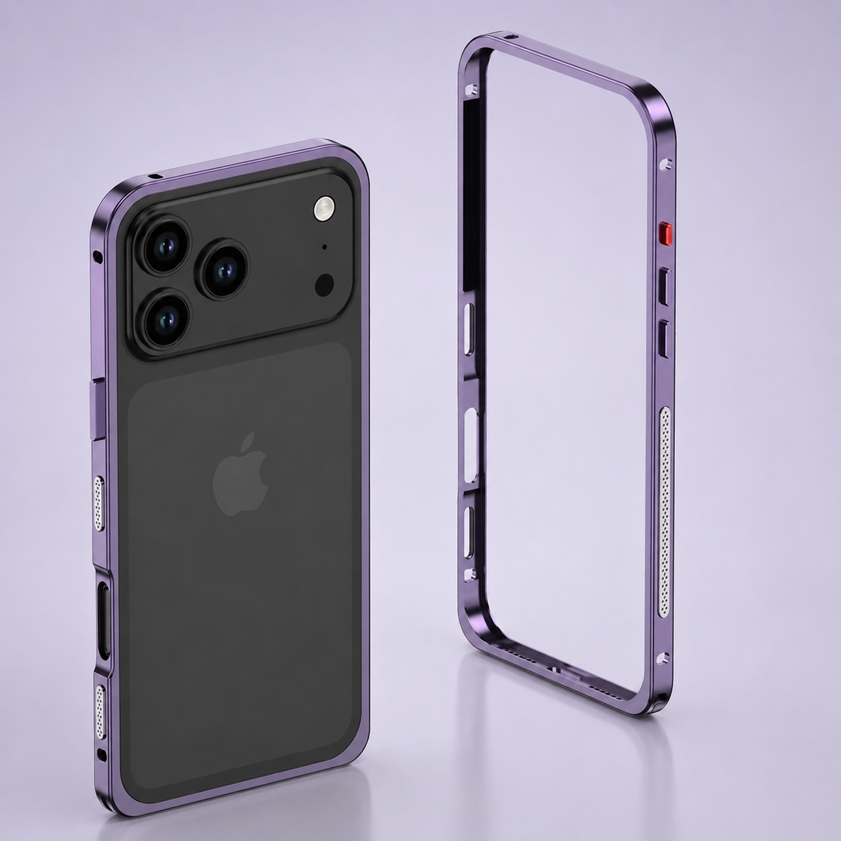 Premium iPhone Case Ultra Thin Aluminum Metal Frame Bumper Shockproof Slim Lightweight Anti Scratch Reinforced Edge Corner Protective Cover Case Design