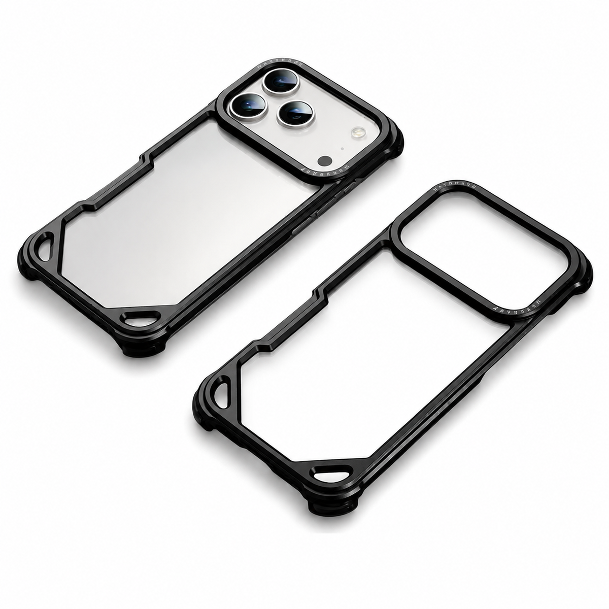 Premium iPhone Case Ultra Thin Aluminum Metal Frame Shockproof Bumper Wireless Charging Half Wrapped Minimalist Slim Protective Cover Lightweight Case