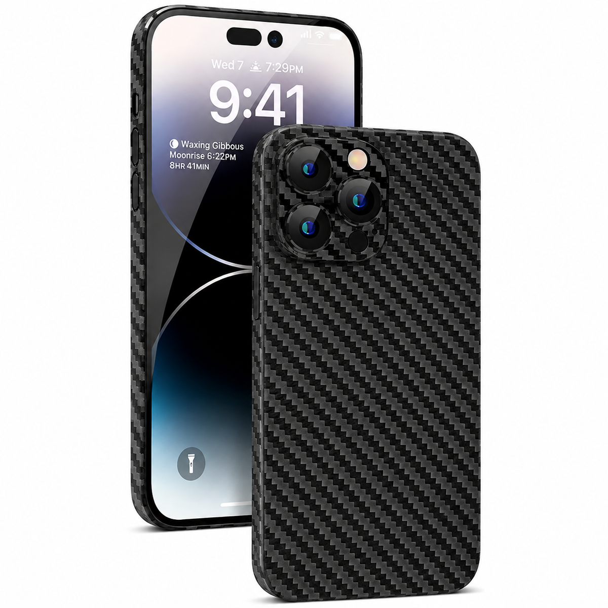 Premium iPhone Case Ultra Thin Carbon Fiber Matte Protective Cover Lightweight Scratch Resistant Slim Hard Back Minimalist Full Coverage Design
