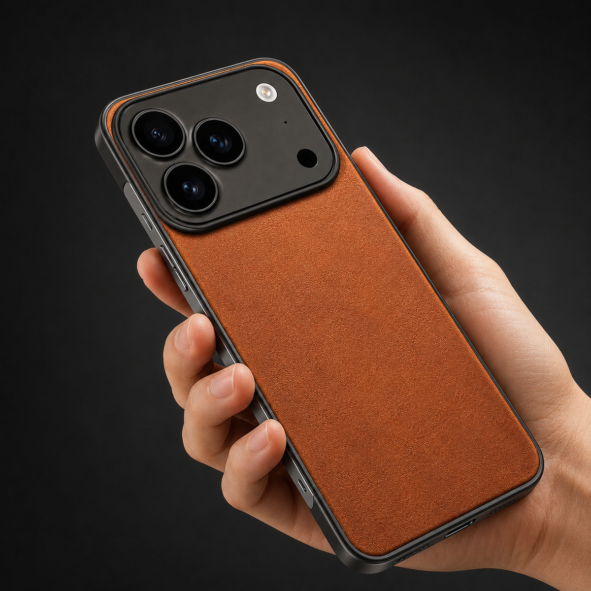 Premium iPhone Case Ultra Thin Frameless Leather PC Cover MagSafe Shockproof Anti-Fall Borderless Protective Design Camera Guard Lightweight Slim Fits