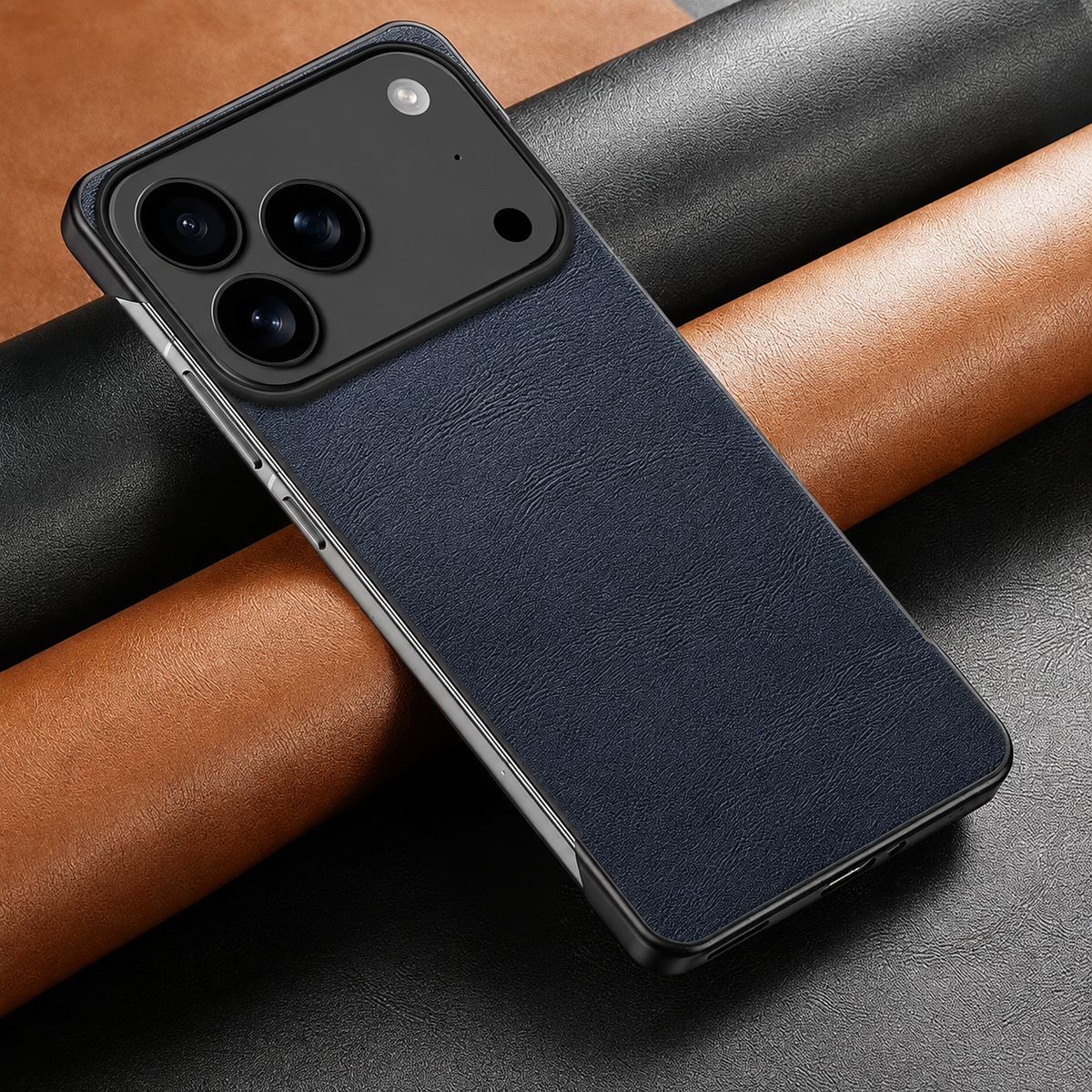 Premium iPhone Case Ultra Thin Frameless Leather PC Cover MagSafe Shockproof Anti-Fall Borderless Protective Design Camera Guard Lightweight Slim Fits
