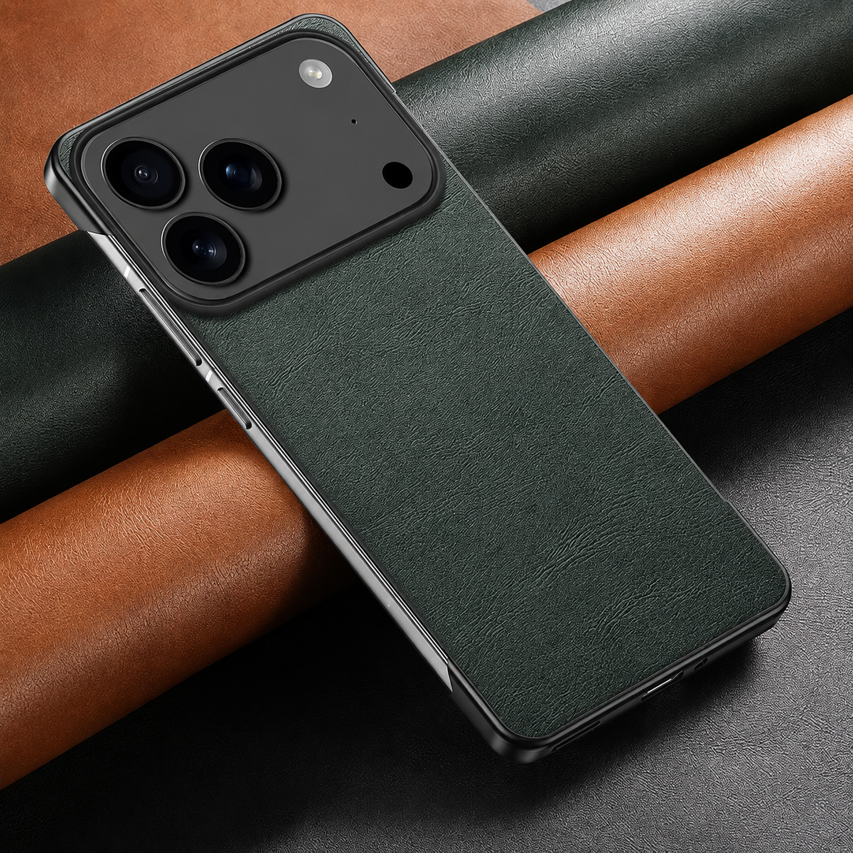 Premium iPhone Case Ultra Thin Frameless Leather PC Cover MagSafe Shockproof Anti-Fall Borderless Protective Design Camera Guard Lightweight Slim Fits