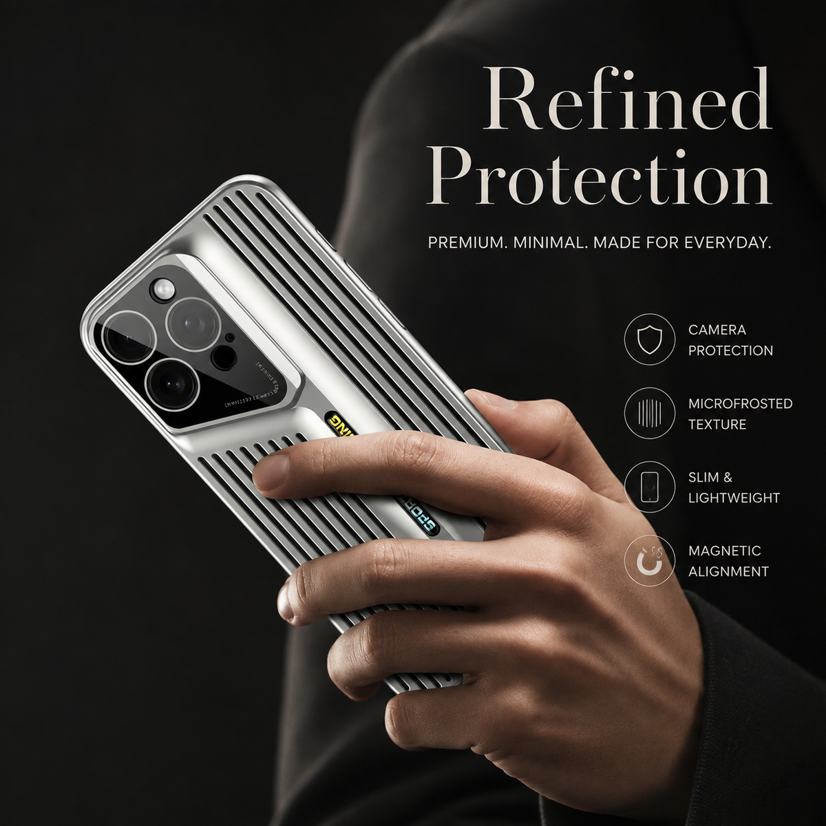 Premium iPhone Case Ultra Thin Heat Dissipation Shockproof Protective Cover Camera Lens Protection Lightweight Non Slip Slim PC Blade Cooling Case