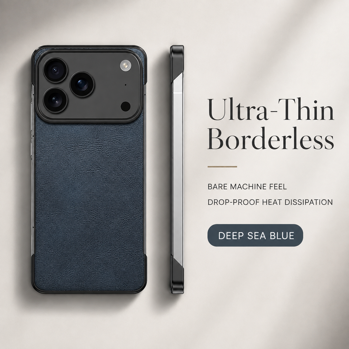 Premium iPhone Case Ultra Thin Leather PC Cover MagSafe Compatible Shockproof Anti Scratch Anti Fingerprint Matte Non Slip Borderless Slim Protective Design