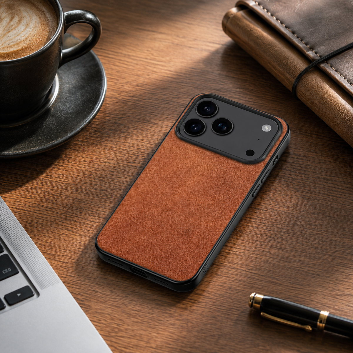 Premium iPhone Case Ultra Thin Leather PC Cover MagSafe Compatible Shockproof Anti Scratch Anti Fingerprint Matte Non Slip Borderless Slim Protective Design
