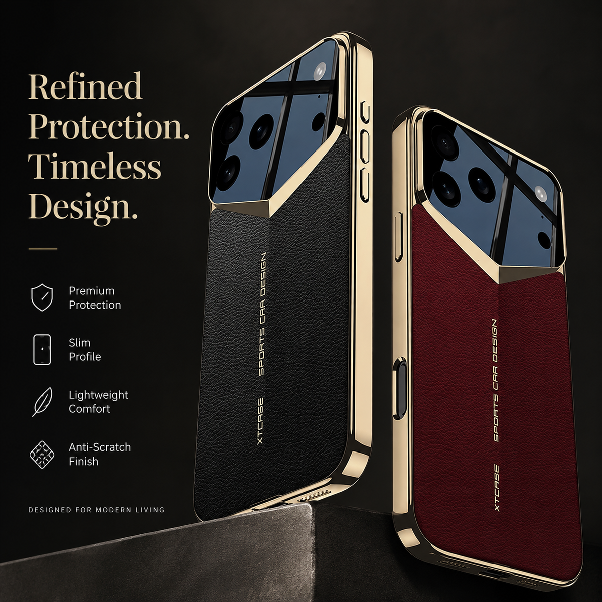 Premium iPhone Case Ultra Thin Leather Shockproof Raised Camera Lens Protection Anti Fingerprint Anti Scratch Slim Full Coverage Wireless Charging Cover