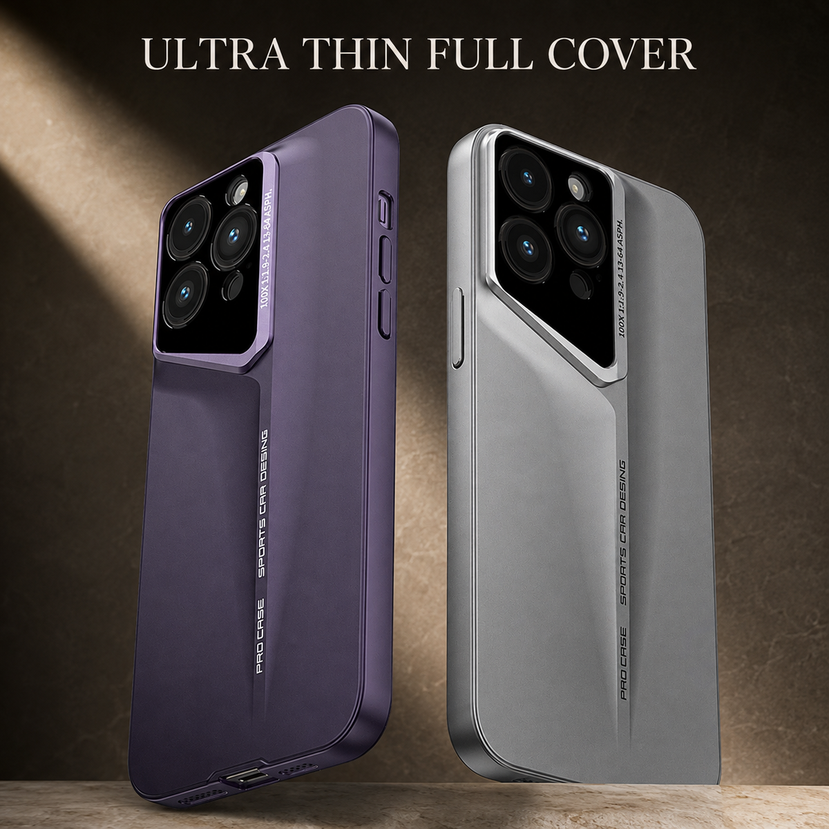 Premium iPhone Case Ultra Thin Titanium Style Camera Lens Protection Shockproof Cover Lightweight Non Slip Dustproof Slim Half Wrapped Protective Case