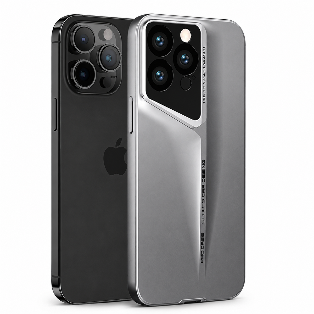 Premium iPhone Case Ultra Thin Titanium Style Camera Lens Protection Shockproof Cover Lightweight Non Slip Dustproof Slim Half Wrapped Protective Case