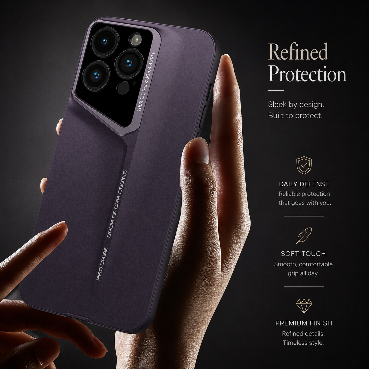 Premium iPhone Case Ultra Thin Titanium Style Camera Lens Protection Shockproof Cover Lightweight Non Slip Dustproof Slim Half Wrapped Protective Case