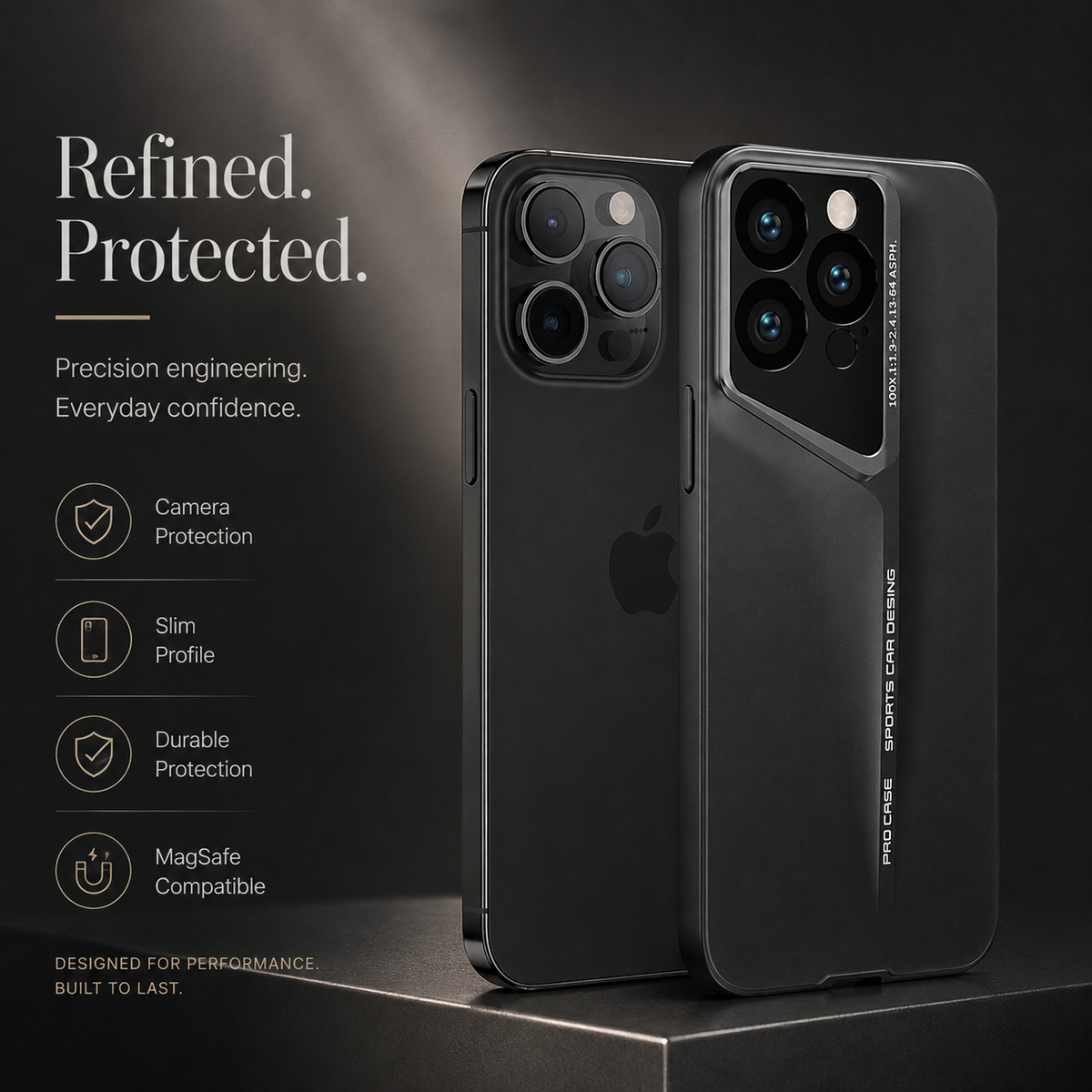 Premium iPhone Case Ultra Thin Titanium Style Camera Lens Protection Shockproof Protective Cover Lightweight Non Slip Dustproof Slim Hard Shell Case