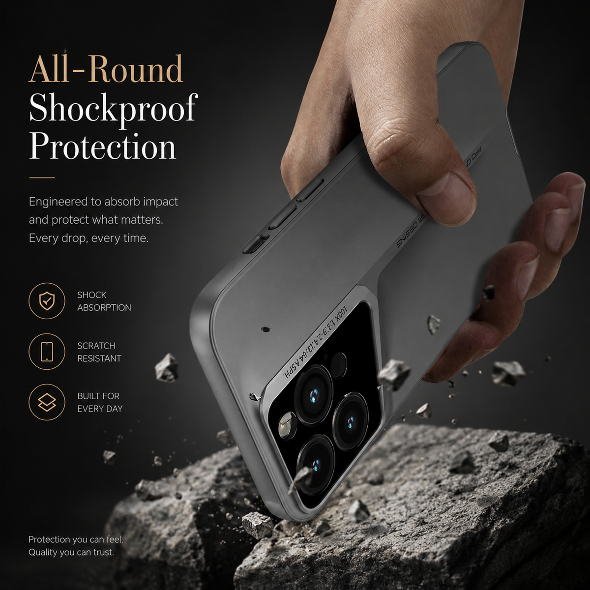 Premium iPhone Case Ultra Thin Titanium Style Camera Lens Protection Shockproof Protective Cover Lightweight Non Slip Dustproof Slim Hard Shell Case