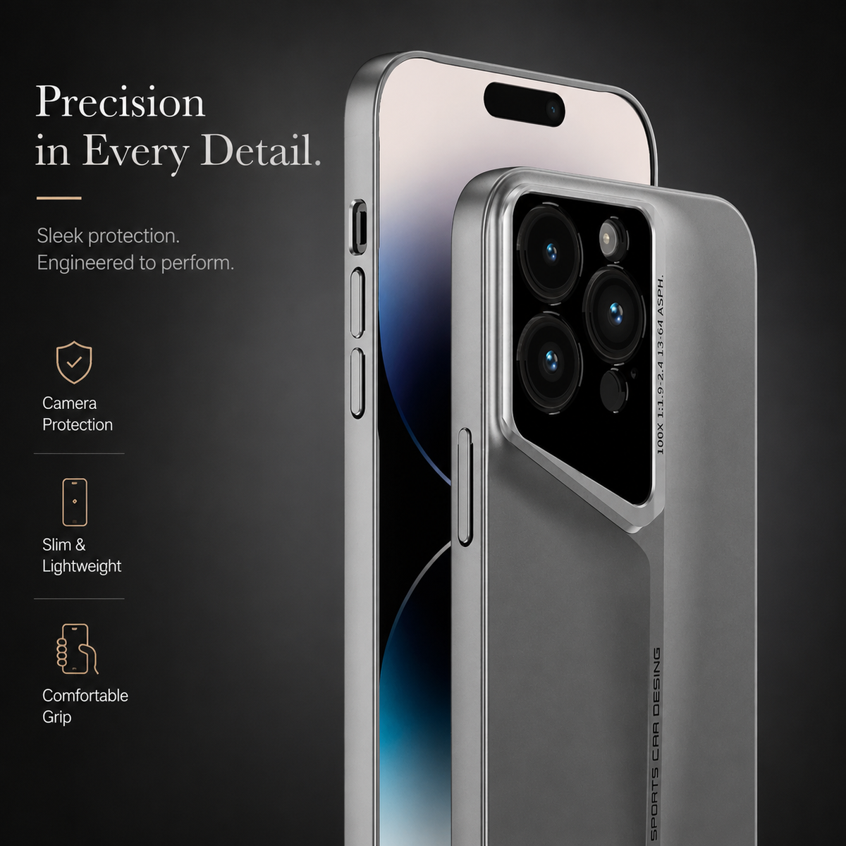 Premium iPhone Case Ultra Thin Titanium Style PC Cover Shockproof Lens Protection Anti Scratch Non Slip Matte Lightweight Wireless Charging Slim Design