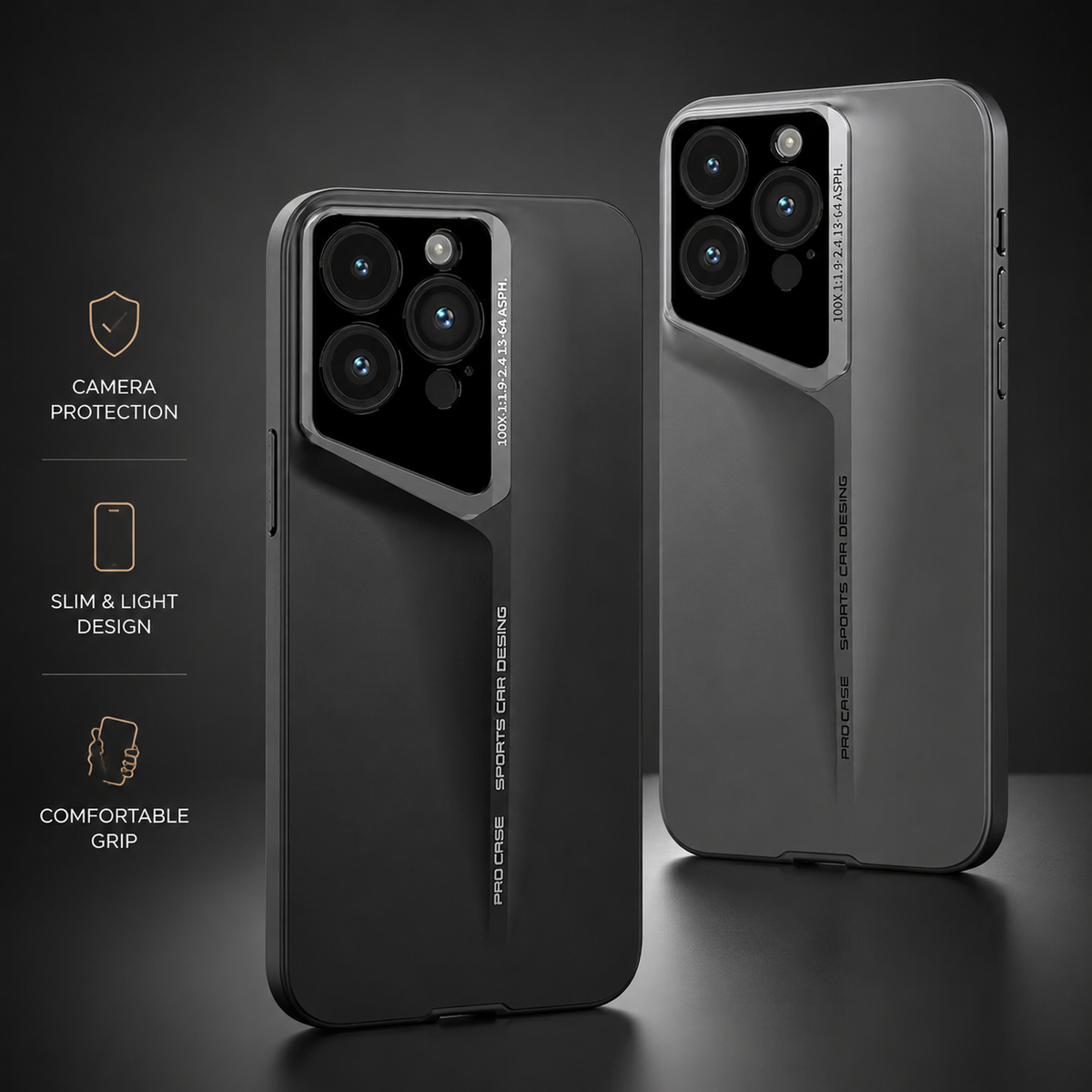Premium iPhone Case Ultra Thin Titanium Style PC Cover Shockproof Lens Protection Anti Scratch Non Slip Matte Lightweight Wireless Charging Slim Design