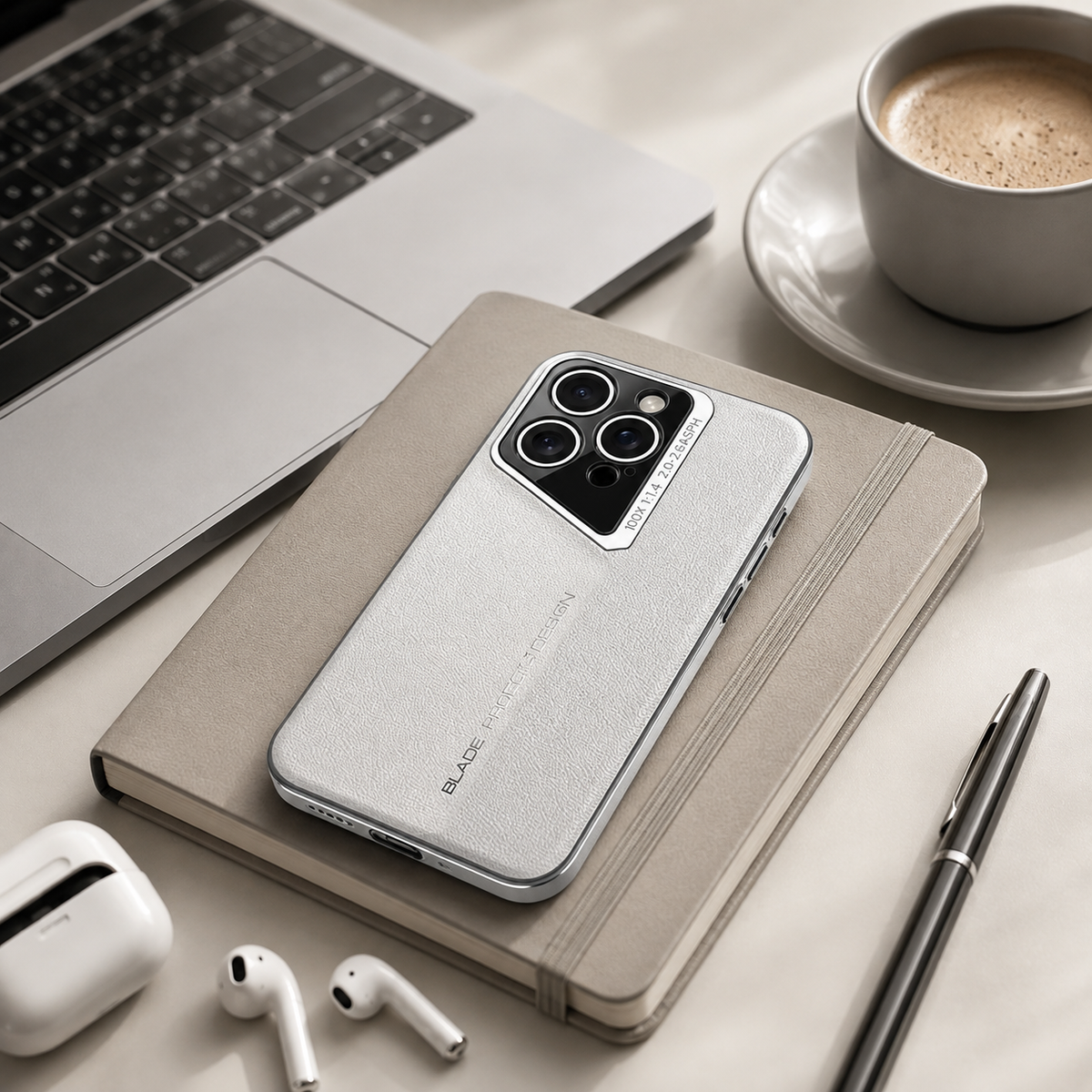 Premium iPhone Case Vegan Leather Hard Back Camera Lens Protection Anti Scratch Anti Fingerprint Slim Minimalist Protective Cover Elegant Design