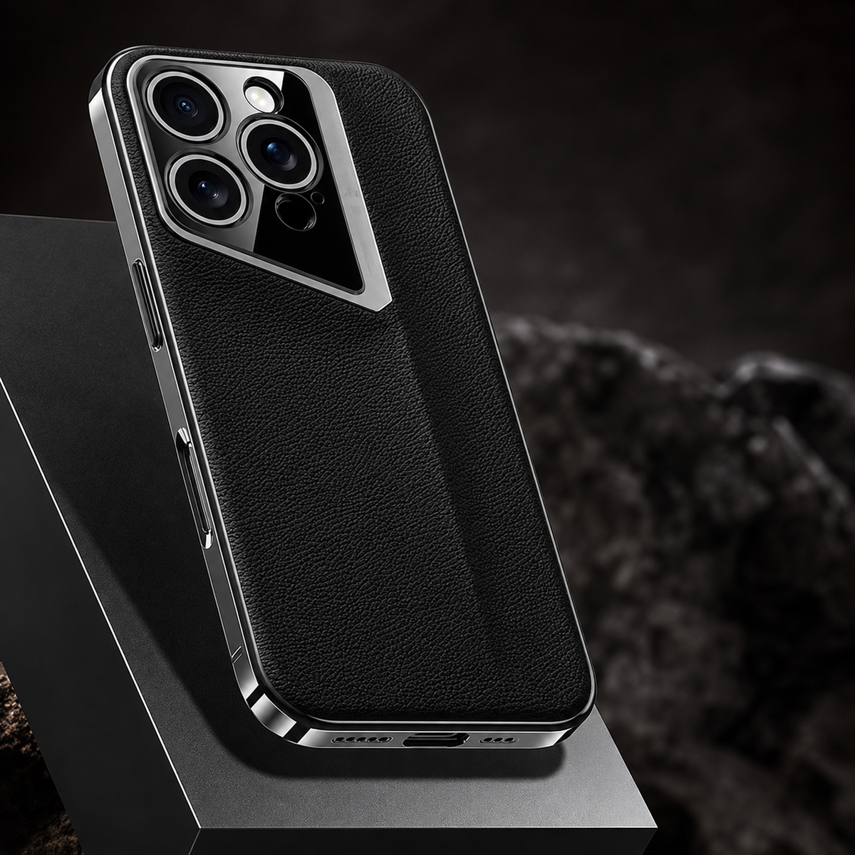 Premium iPhone Case Vegan Leather Hard Back Camera Lens Protection Anti Scratch Anti Fingerprint Slim Minimalist Protective Cover Elegant Design