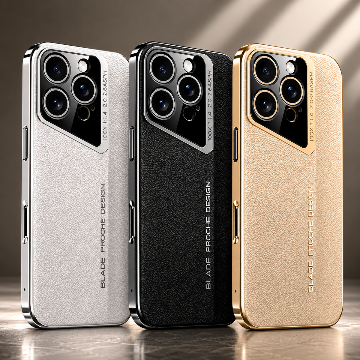 Premium iPhone Case Vegan Leather Hard Back Camera Lens Protection Anti Scratch Anti Fingerprint Slim Minimalist Protective Cover Elegant Design