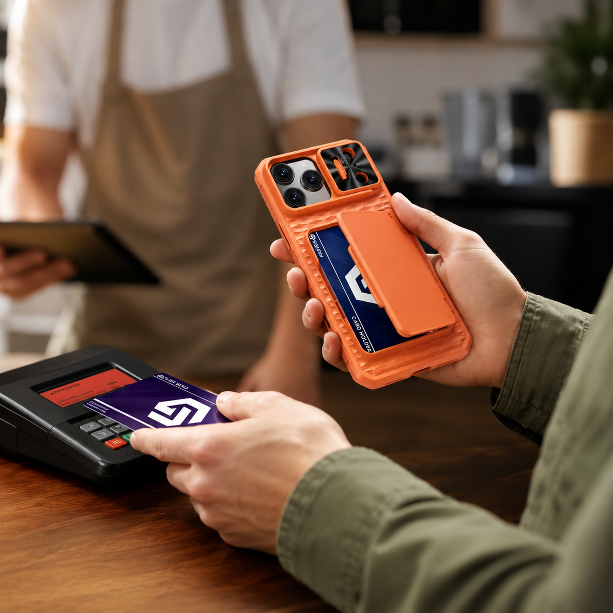 Premium iPhone Case Wallet Card Holder Camera Cover Kickstand Shockproof Full Body Protective Cover Anti Scratch Non Slip Tough Storage Lanyard Case