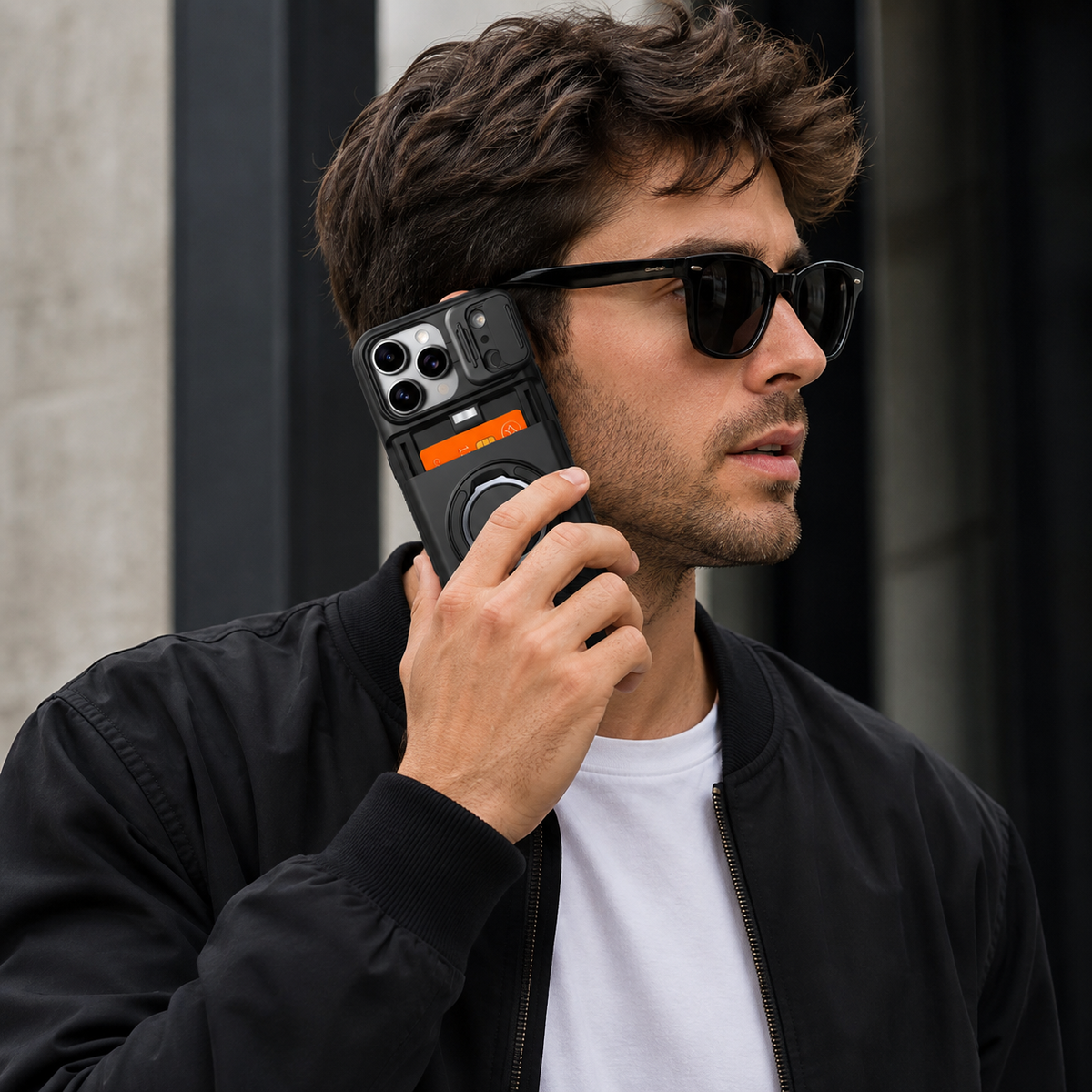 Premium iPhone Case Wallet Card Holder Shockproof Armor PC TPU Protective Cover Kickstand Stand Holder Slim Non Slip Reinforced Card Storage Case