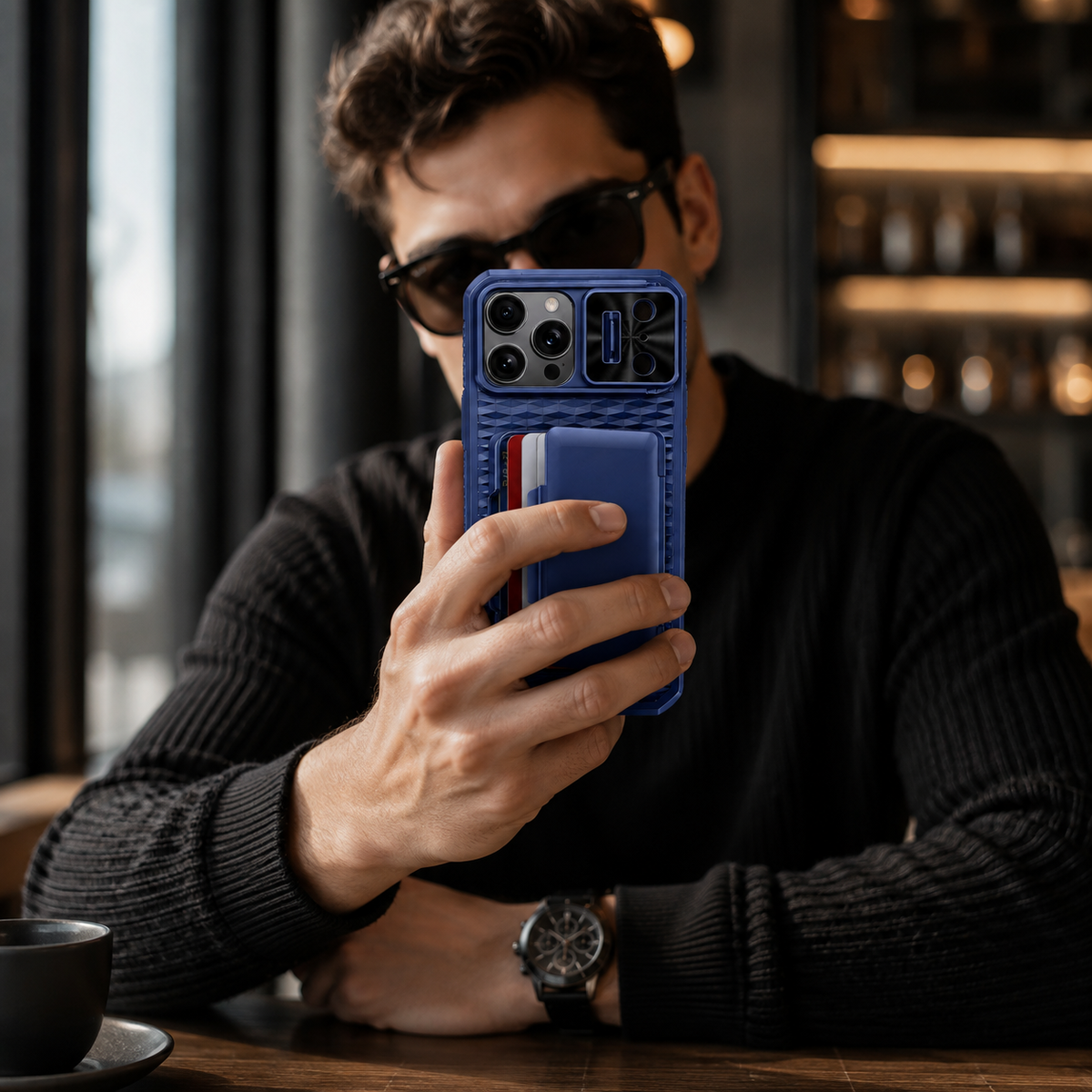 Premium iPhone Case Wallet Card Holder Sliding Camera Cover Stand Shockproof Dual Layer Heavy Duty Full Coverage Anti Scratch Slim Protective Design