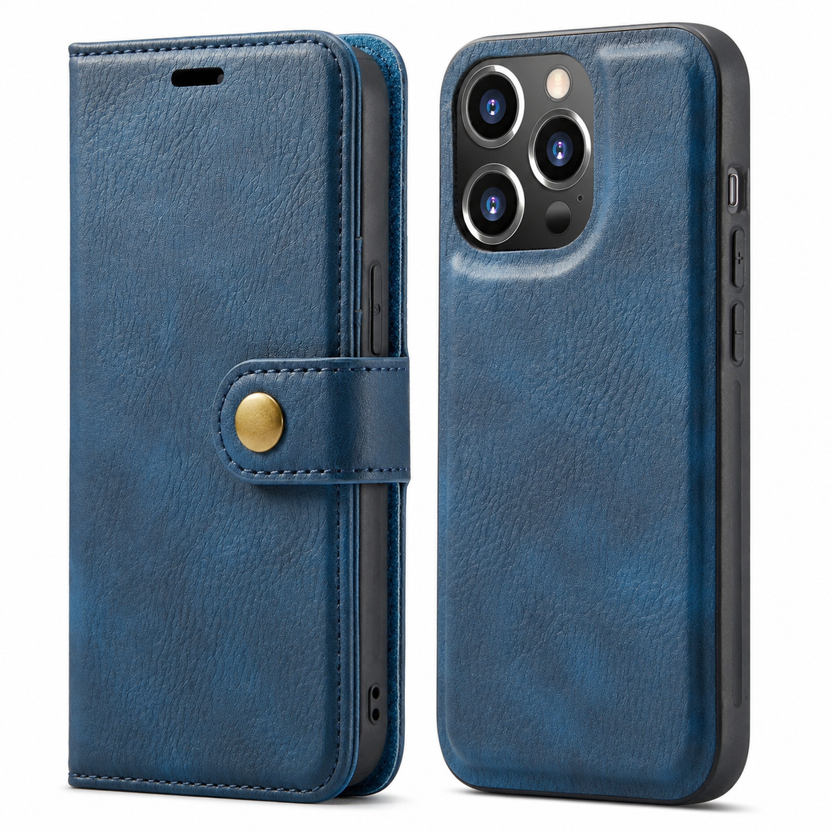 Premium iPhone Case Wallet MagSafe Compatible Detachable Magnetic Leather Shockproof Cover with Card Holder Camera Protection Slim Design