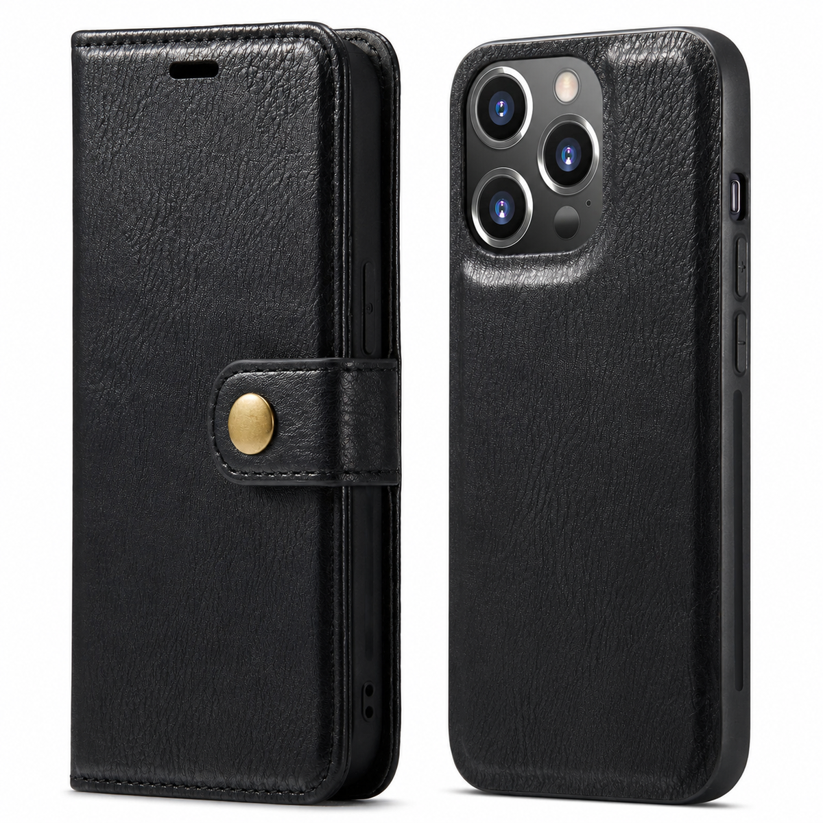 Premium iPhone Case Wallet MagSafe Compatible Detachable Magnetic Leather Shockproof Cover with Card Holder Camera Protection Slim Design
