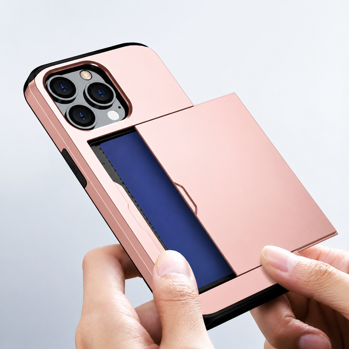 Premium iPhone Case Wallet MagSafe Compatible Dual Layer Slider Card Holder Shockproof Protective Cover Camera Lens Protection Slim Design