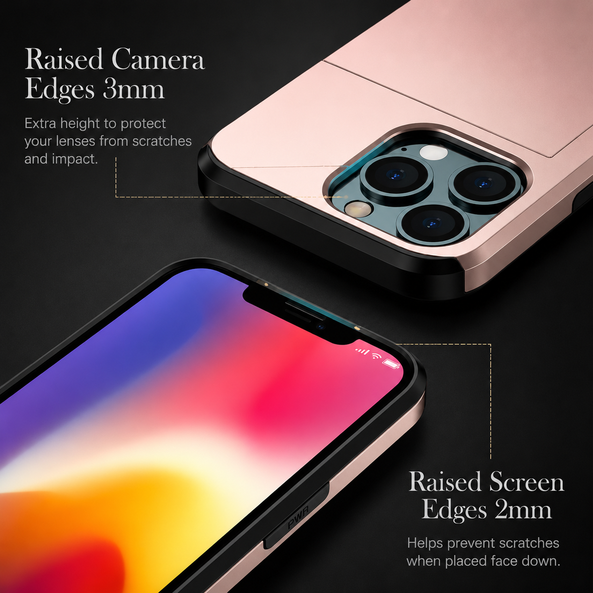 Premium iPhone Case Wallet MagSafe Compatible Dual Layer Slider Card Holder Shockproof Protective Cover Camera Lens Protection Slim Design