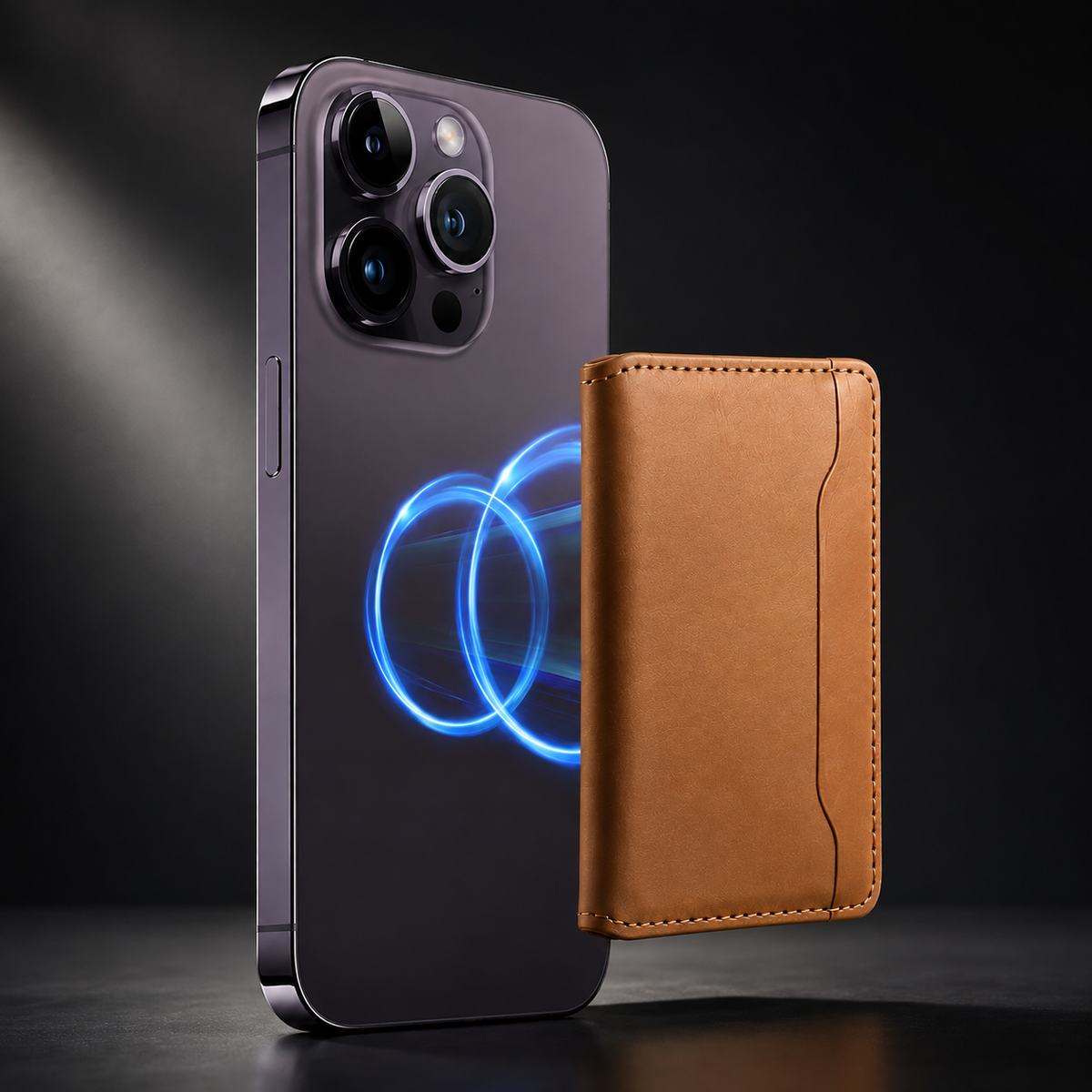 Premium iPhone Case Wallet MagSafe Compatible Leather Card Holder Shockproof Protective Cover with Camera Lens Protection, Slim Design