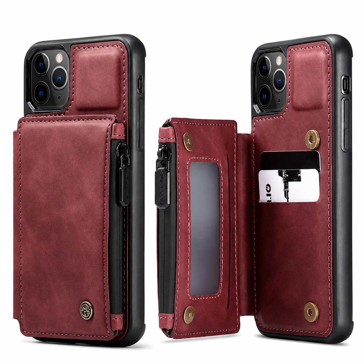 Premium iPhone Case Wallet MagSafe Compatible Leather Card Holder Stand Shockproof Protective Cover Camera Lens Protection Slim Lightweight Design Fit