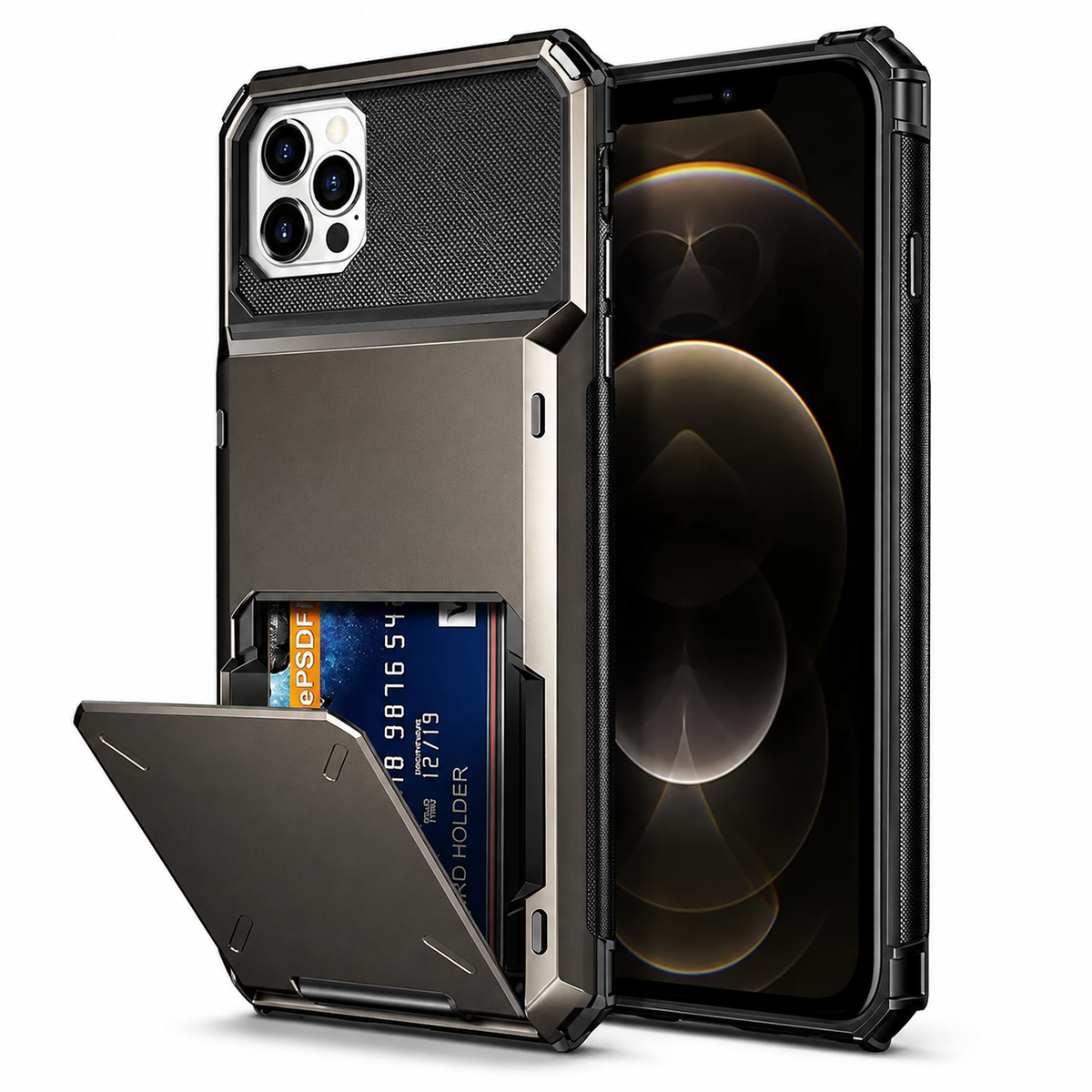 Premium iPhone Case Wallet MagSafe Compatible Magnetic 4 Card Holder Shockproof Protective Cover Camera Lens Protection Slim Design with Hidden Wallet