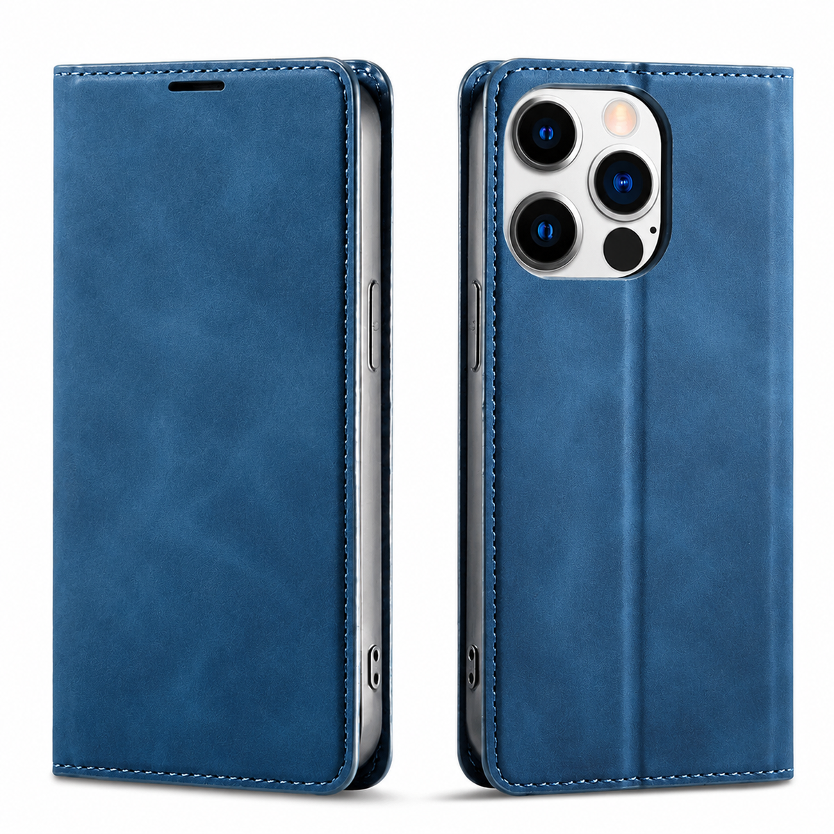 Premium iPhone Case Wallet MagSafe Compatible Suede Leather Flip Cover Card Holder Magnetic Closure Shockproof Full Body Camera Protection Slim Design
