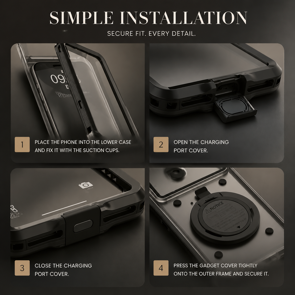 Premium iPhone Case Waterproof IP68 Shockproof Full Body Protective Cover Vacuum Seal Touchscreen Access Dustproof Outdoor Underwater Protection Durable