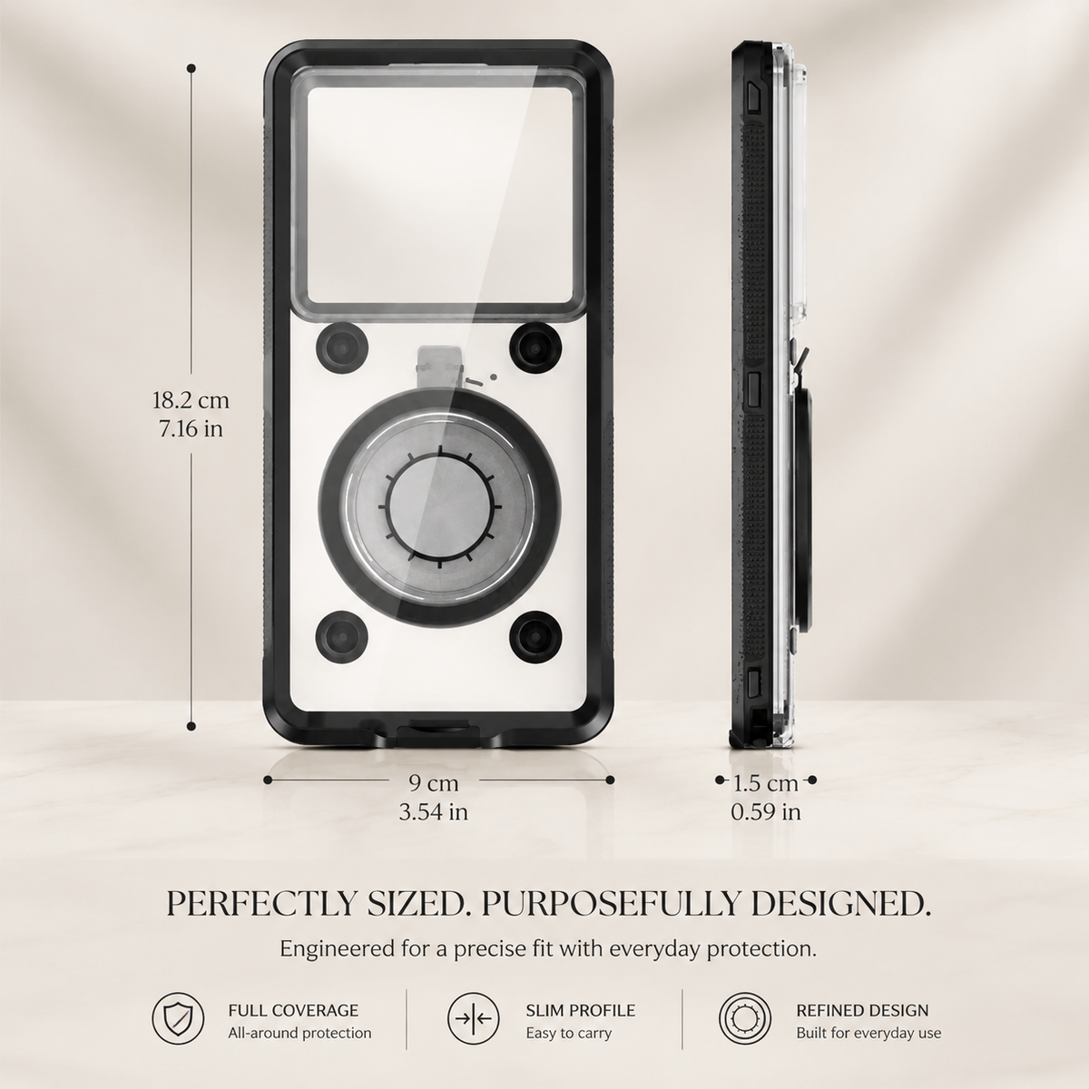 Premium iPhone Case Waterproof IP68 Shockproof Full Body Protective Cover Vacuum Seal Touchscreen Access Dustproof Outdoor Underwater Protection Durable