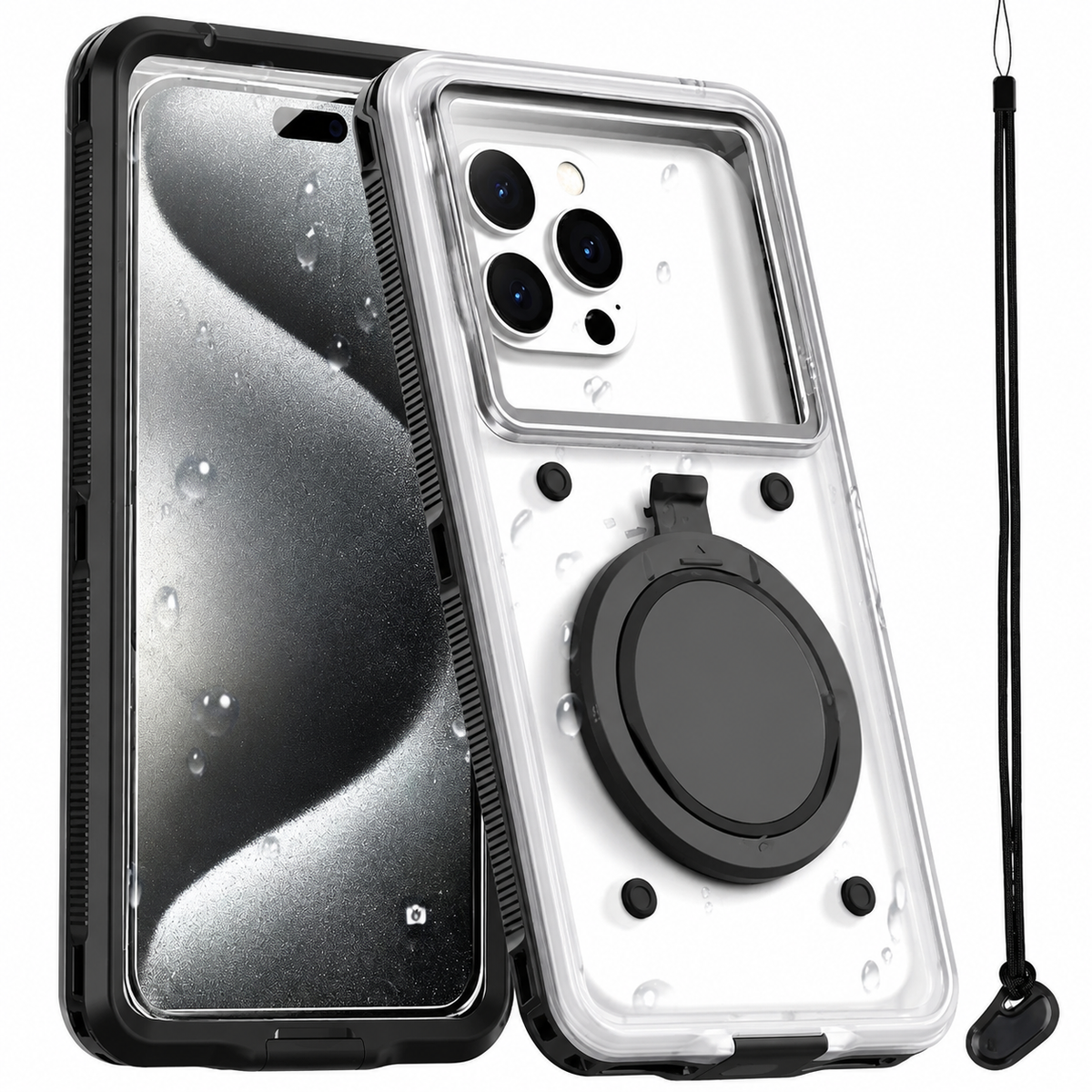 Premium iPhone Case Waterproof IP68 Shockproof Full Body Protective Cover Vacuum Seal Touchscreen Access Dustproof Outdoor Underwater Protection Durable