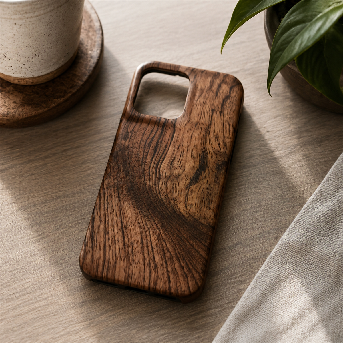 Premium iPhone Case Wooden Natural Wood Walnut Ebony Bamboo Rosewood Protective Cover Dustproof Hard Shell Shockproof Scratch Resistant Slim Lightweight