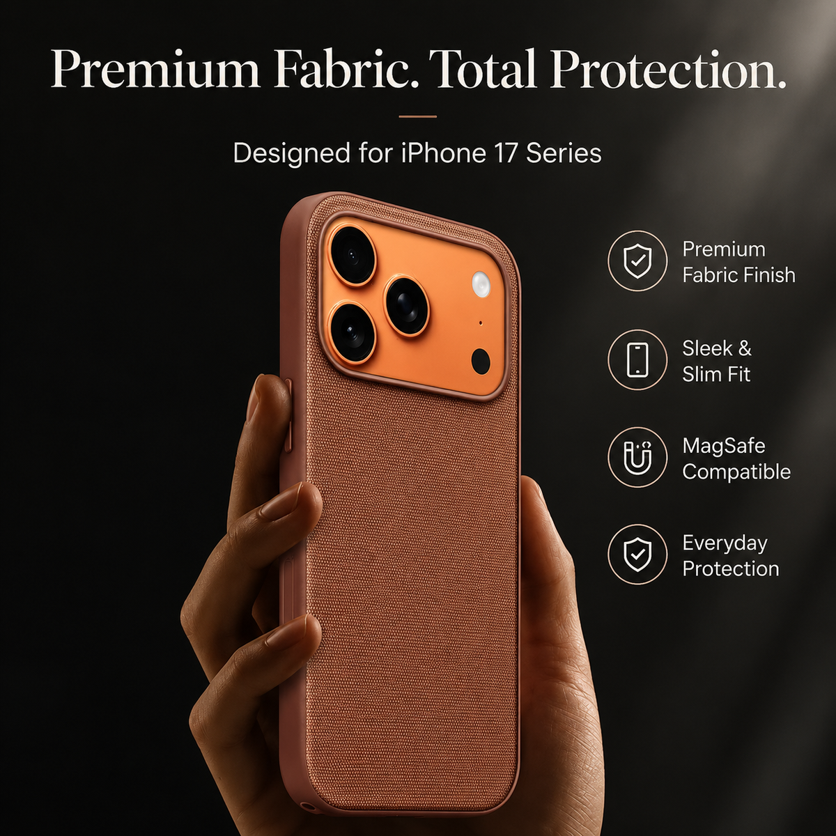 Premium iPhone Case Woven MagSafe Compatible Strong Magnetic Wireless Charging Anti Fingerprint Non Slip Waterproof Fabric Shock Slim Protective Cover