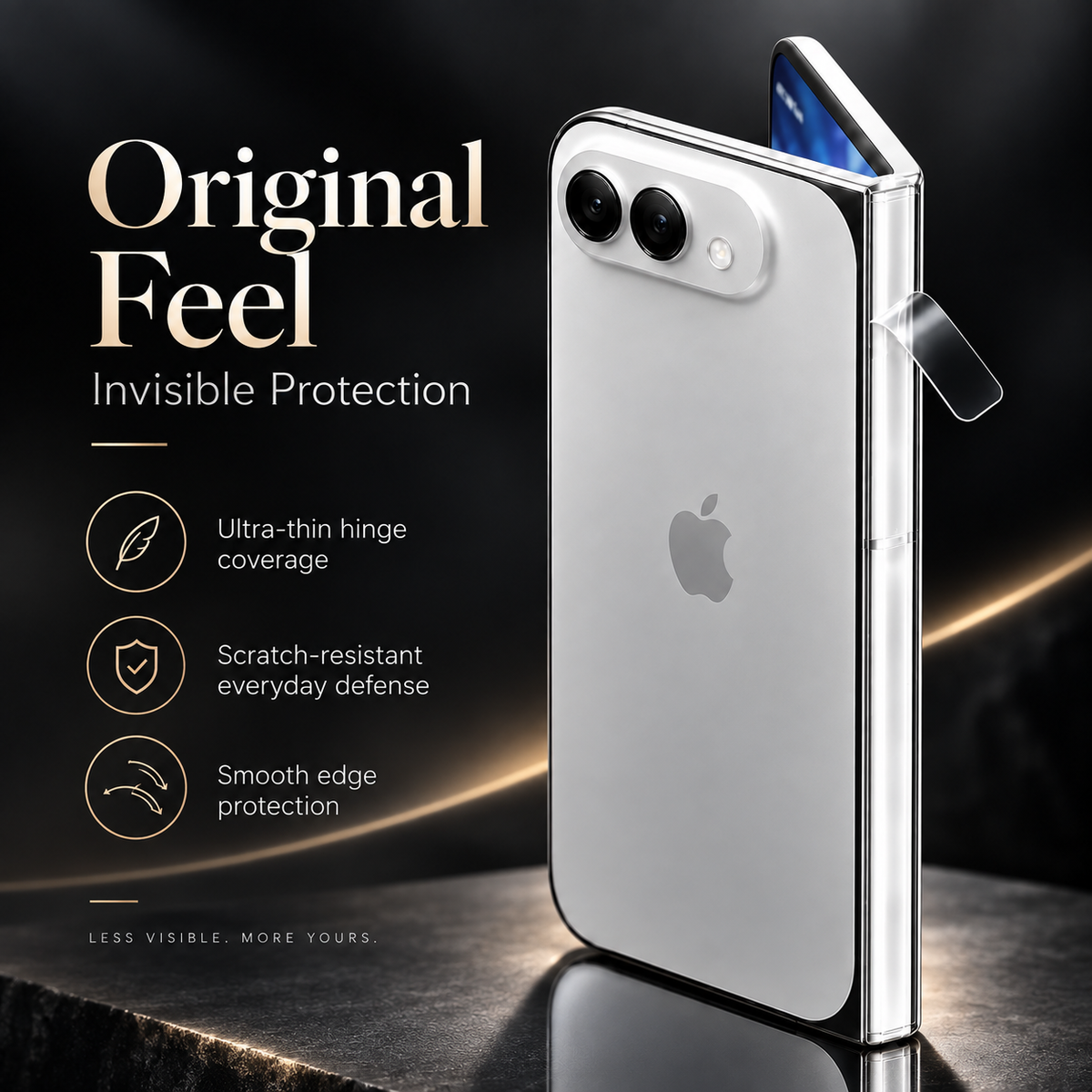 Premium iPhone Hinge Protector 2PCS Clear Protective Film Ultra Thin Flexible Anti Scratch Foldable Hinge Guard Durable Transparent Protection Film Set