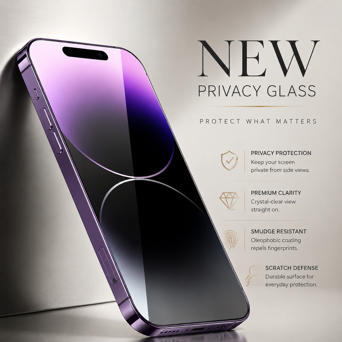 Premium iPhone Privacy Screen Protector Tempered Glass Anti Spy Blue Light Full Coverage Scratch Resistant Anti Fingerprint Ultra Thin Case Friendly