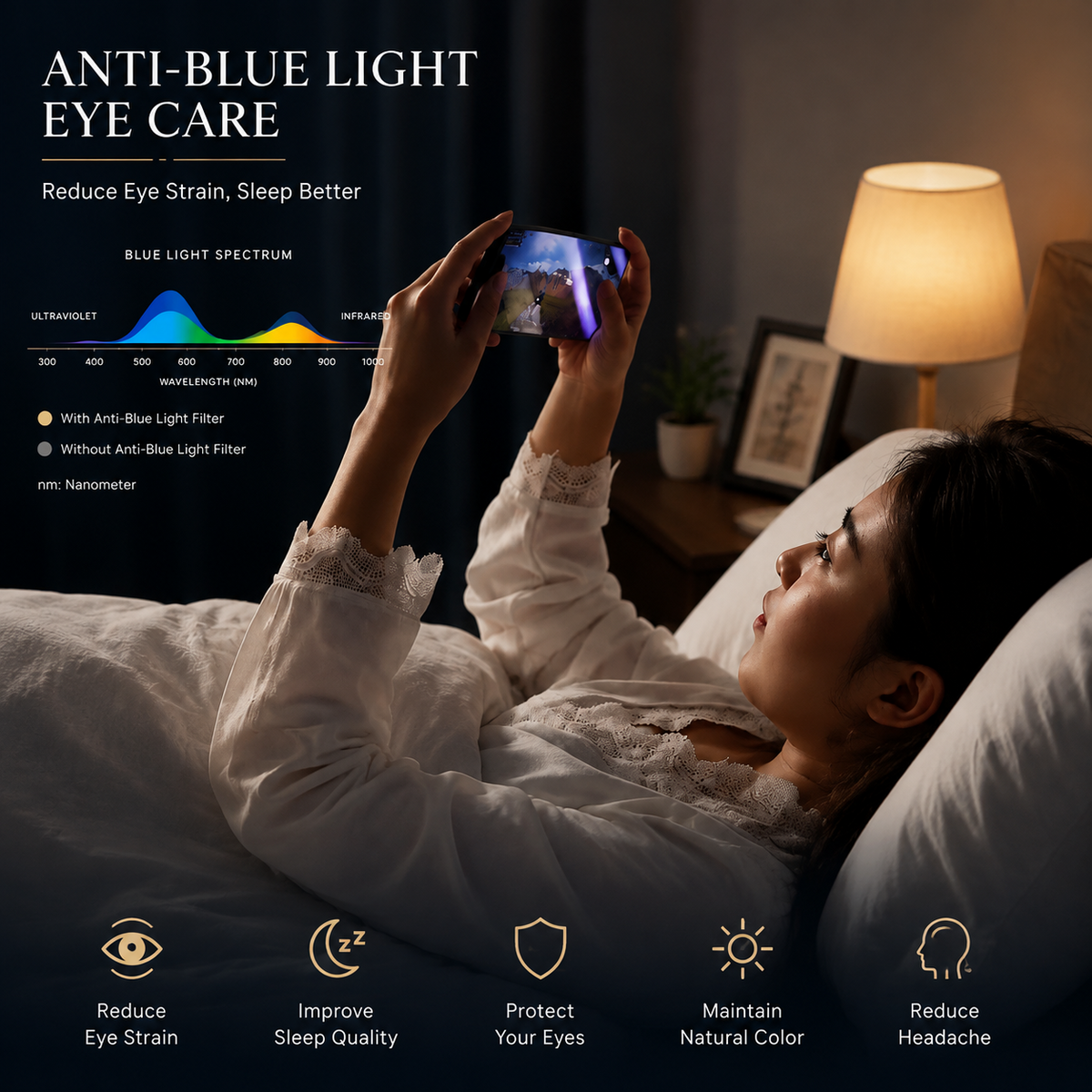 Premium iPhone Privacy Screen Protector Tempered Glass Anti Spy Blue Light Full Coverage Scratch Resistant Anti Fingerprint Ultra Thin Case Friendly