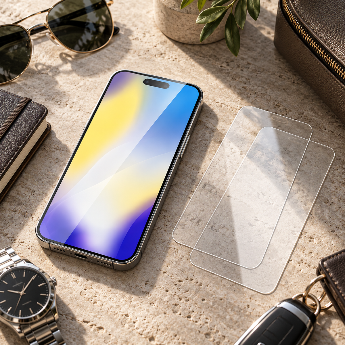 Premium iPhone Screen Protector 1-3PCS High Quality 9H HD Tempered Glass Scratch Proof Ultra Clear Slim Durable Full Coverage Protective Glass Film Set