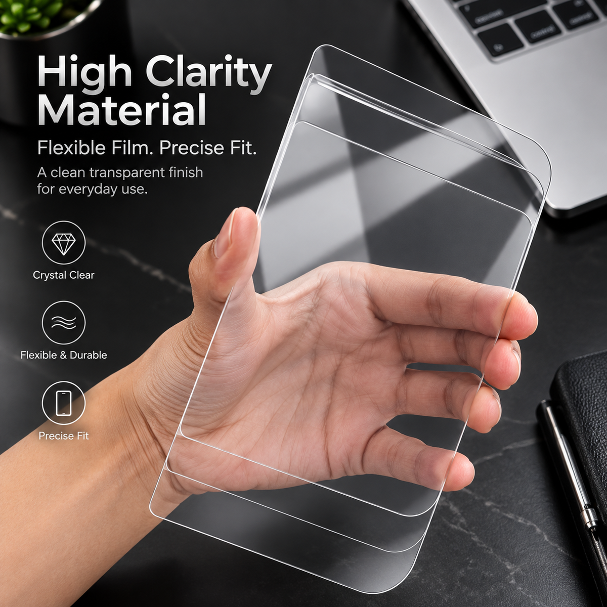 Premium iPhone Screen Protector 1-3PCS High Quality 9H HD Tempered Glass Scratch Proof Ultra Clear Slim Durable Full Coverage Protective Glass Film Set