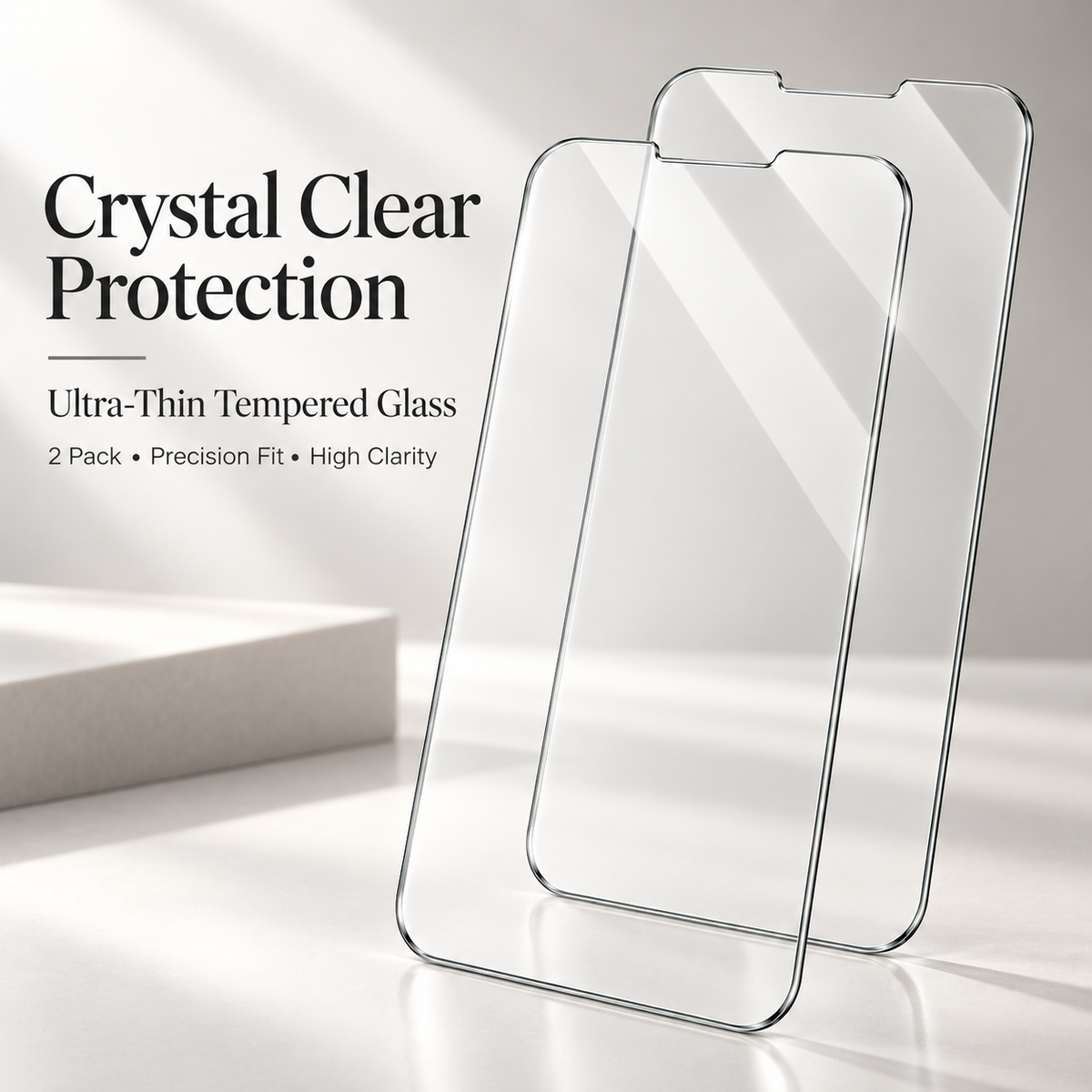 Premium iPhone Screen Protector 1-3PCS Ultra Clear 3D Tempered Glass 9H HD Scratch Proof Slim Durable Full Coverage Protective Glass Film Screen Guard Set