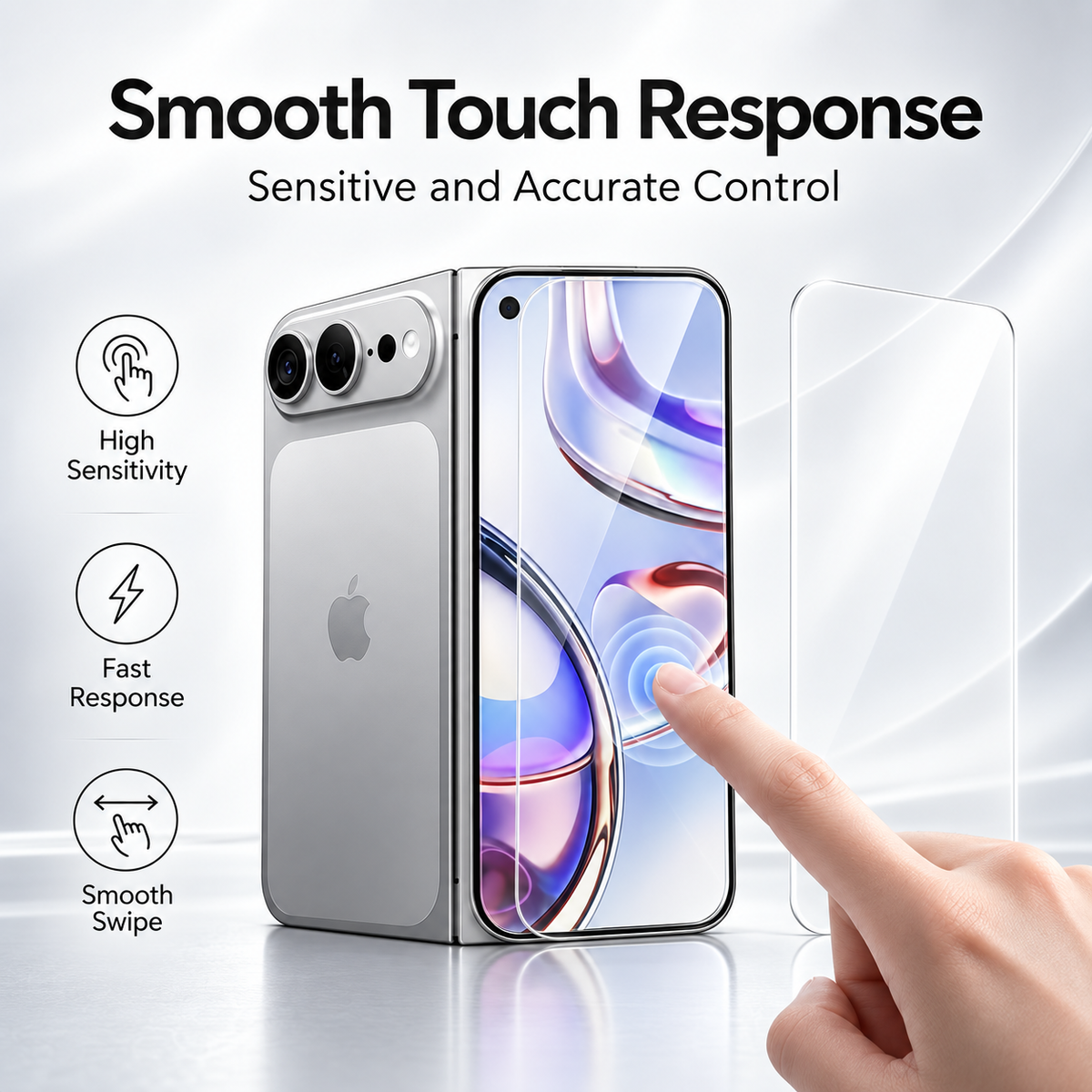 Premium iPhone Screen Protector 3PCS Outer Tempered Glass 9H HD Clear Anti Scratch Ultra Thin Durable Full Coverage Protective Glass Film Screen Guard Set