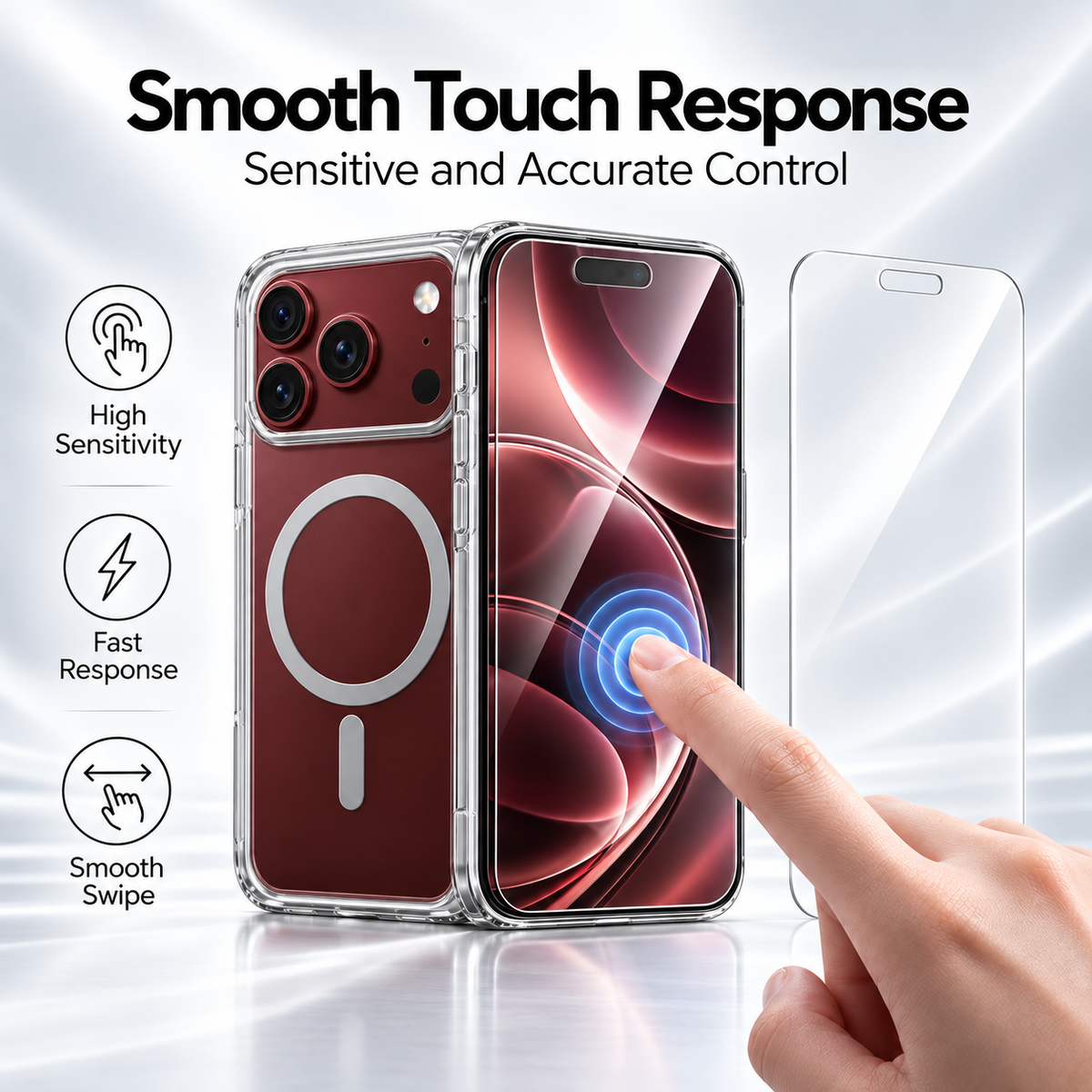 Premium iPhone Screen Protector 3PCS Outer Tempered Glass 9H HD Clear Anti Scratch Ultra Thin Durable Full Coverage Protective Glass Film Screen Guard Set