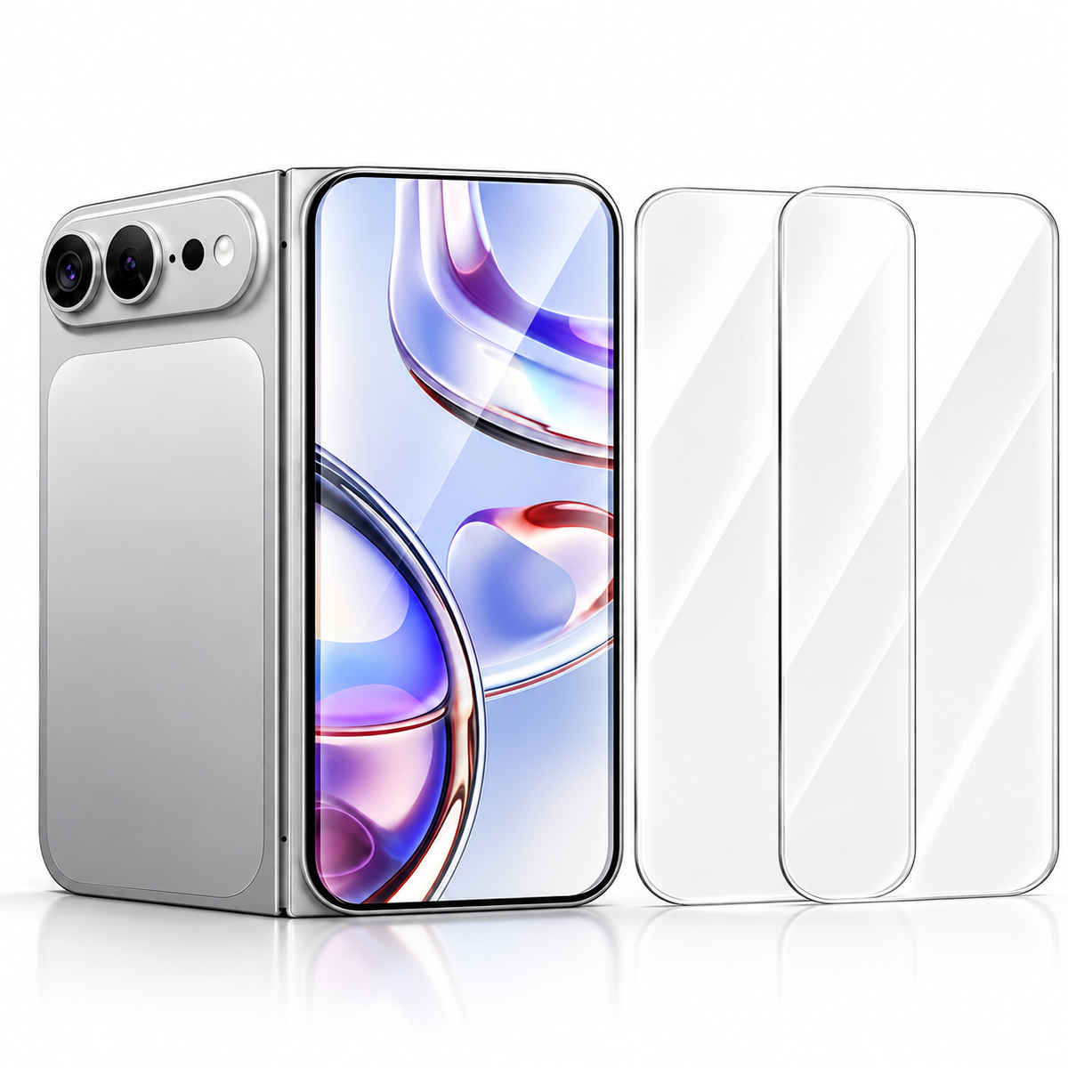Premium iPhone Screen Protector 3PCS Outer Tempered Glass 9H HD Clear Anti Scratch Ultra Thin Durable Full Coverage Protective Glass Film Screen Guard Set